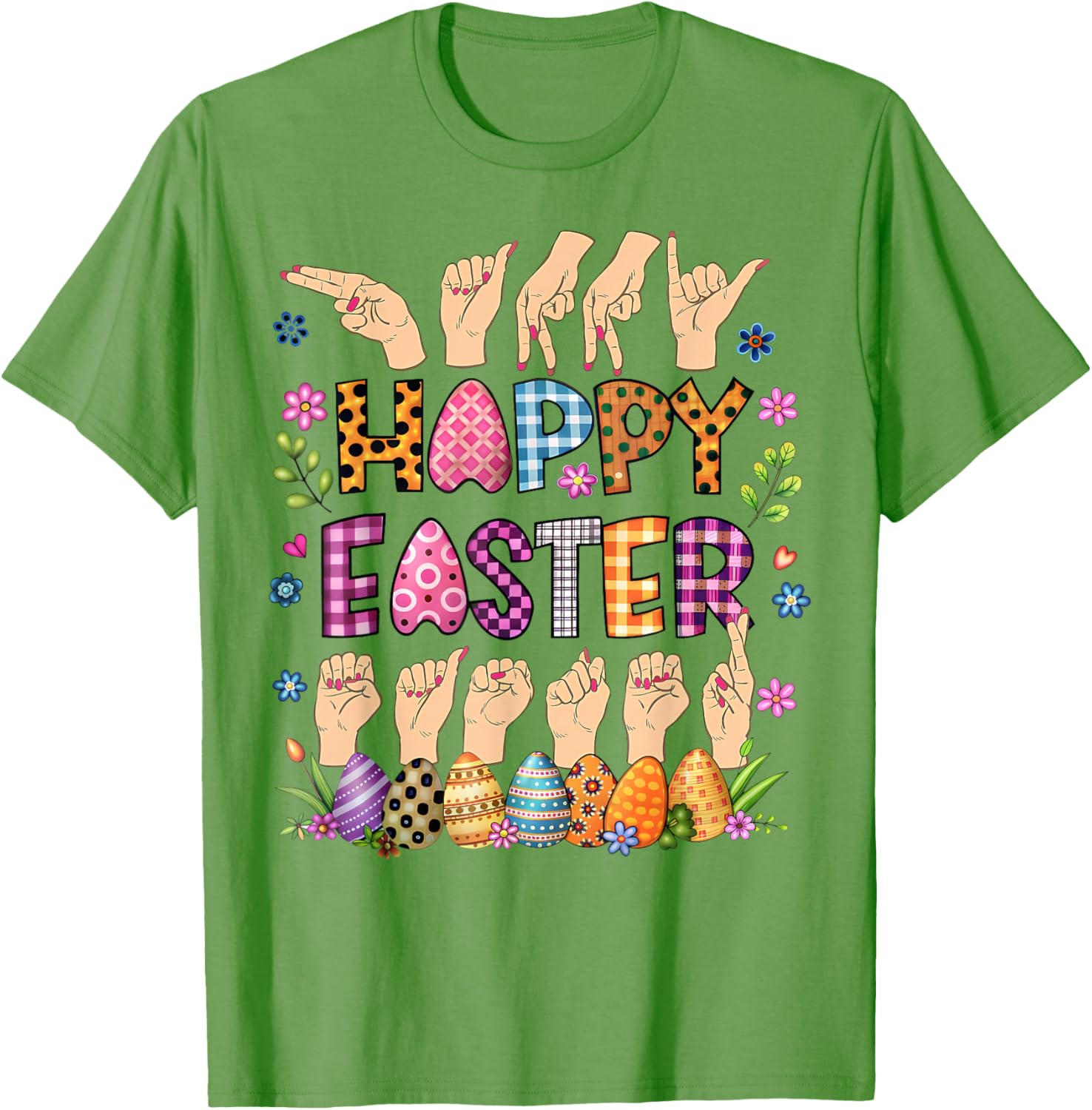 Happy Easter Eggs ASL Teacher T-Shirt for Fun Celebrations - 21