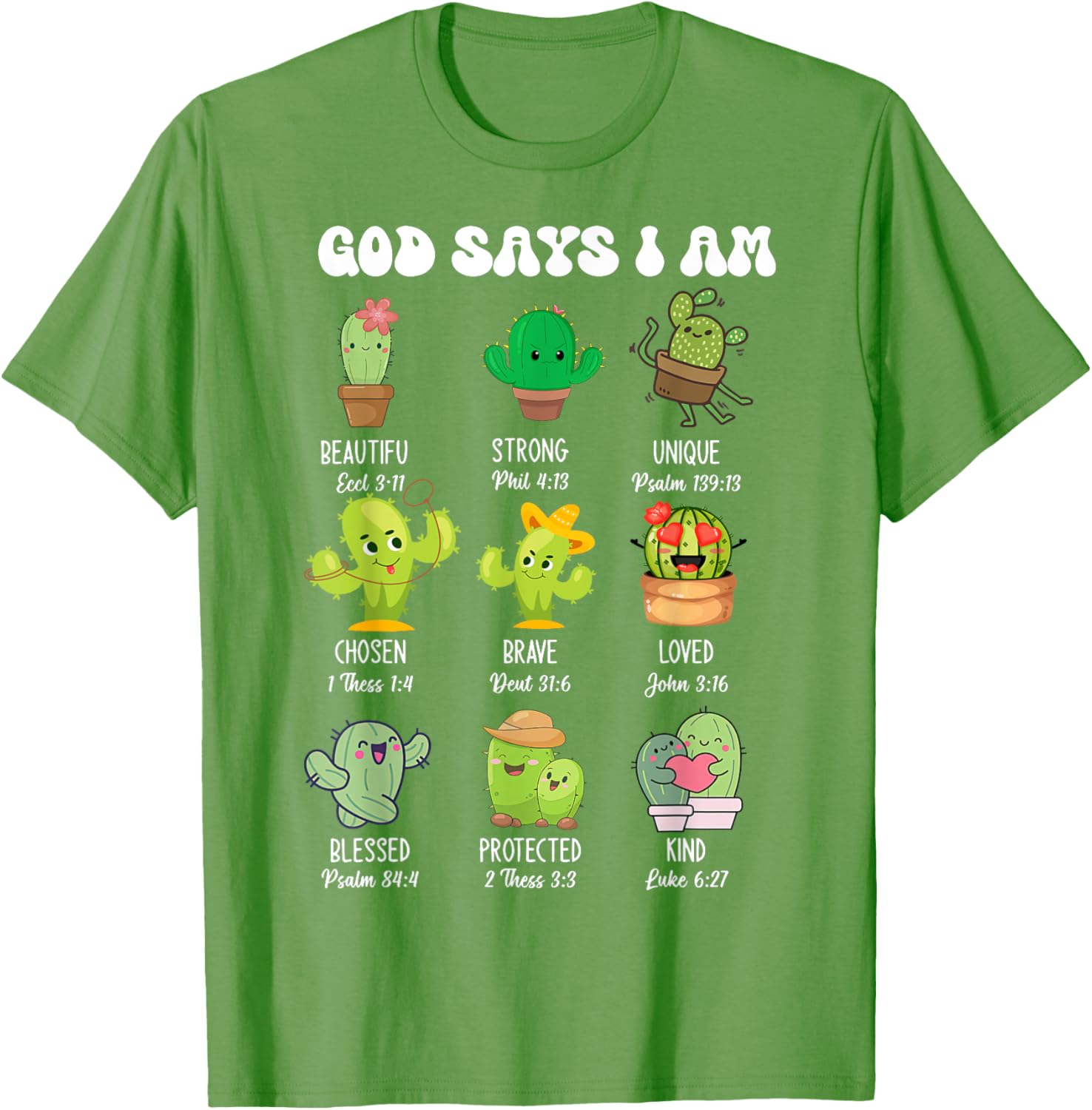 Cute Christian Cactus T-Shirt - God Says I Am Religious Apparel - 5