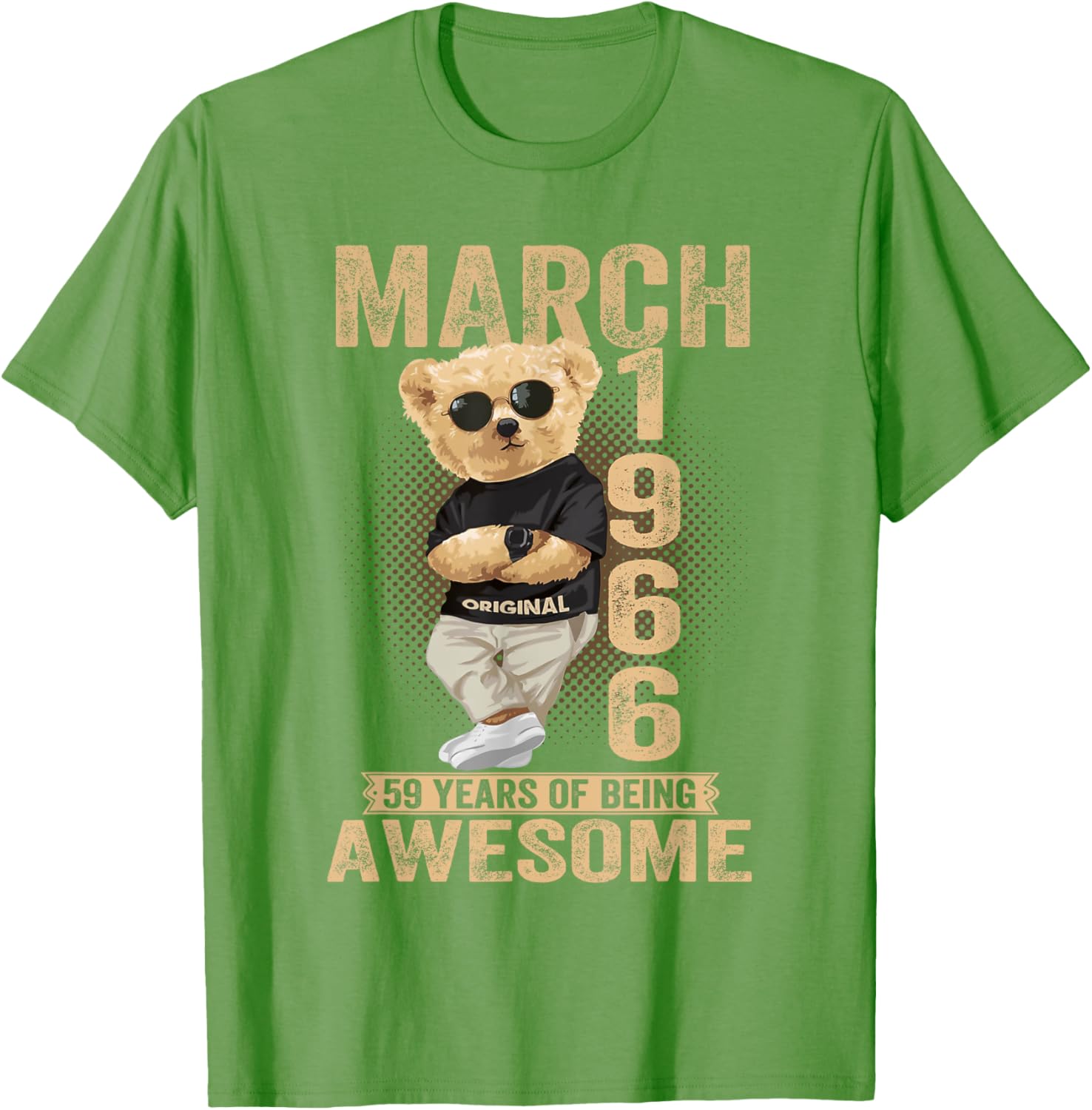 Awesome Teddy Bear T-Shirt for March 59th Birthday 1966 Men Women - 12
