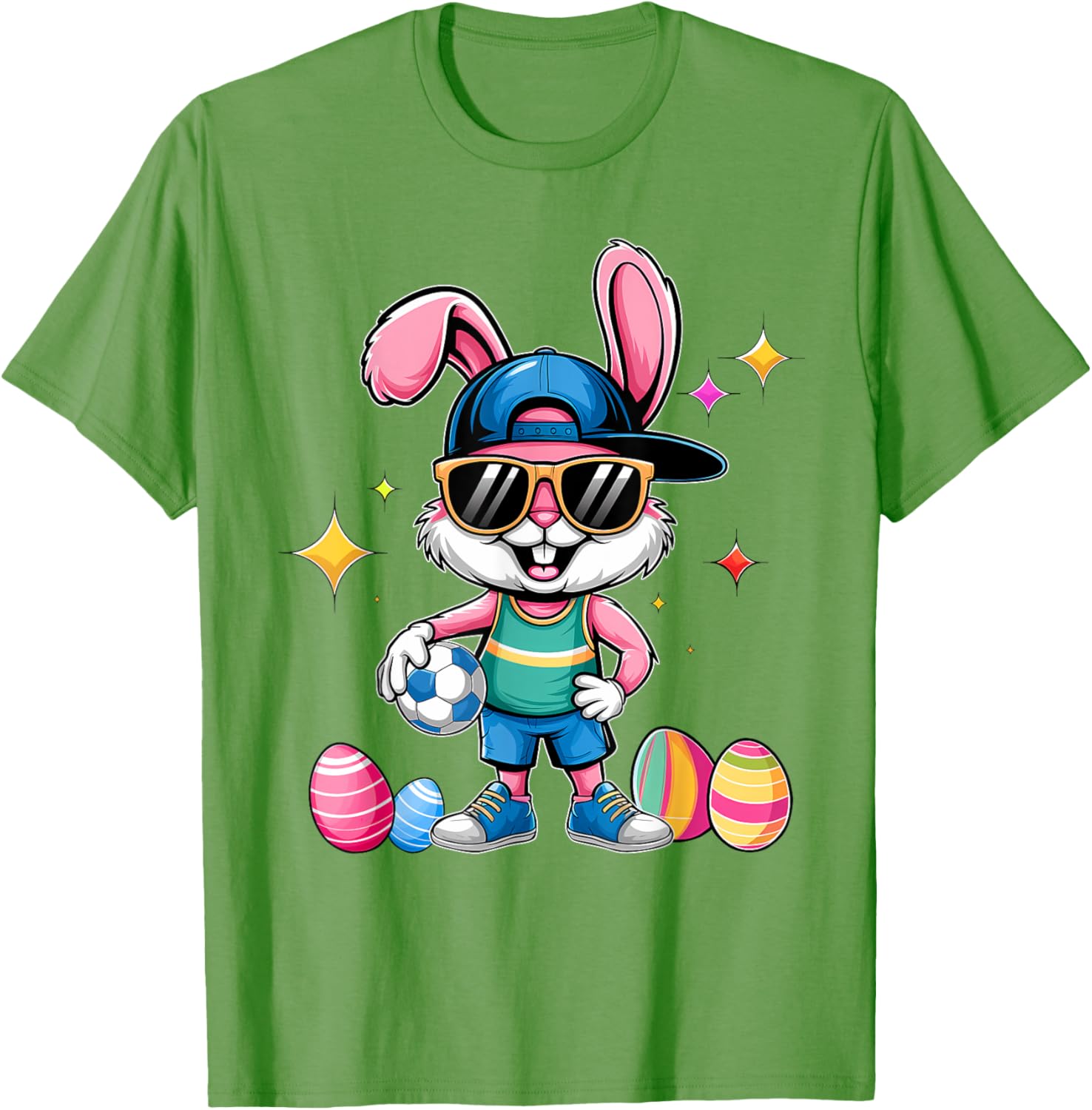 Happy Easter Bunny Soccer Kids T-Shirt for Boys Fun Sports Wear - 6