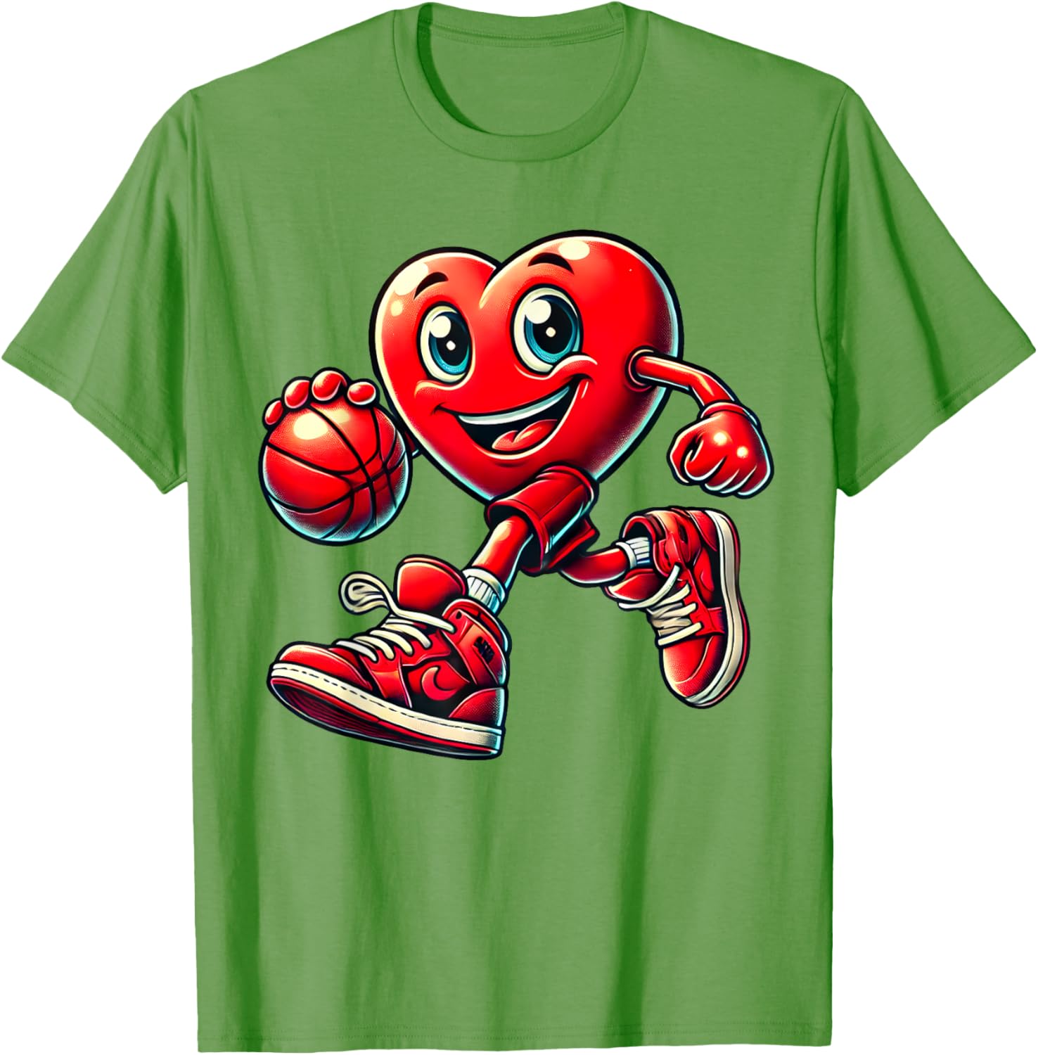 Valentine's Day Heart Basketball T-Shirt for Kids and Adults Fun Design - 20