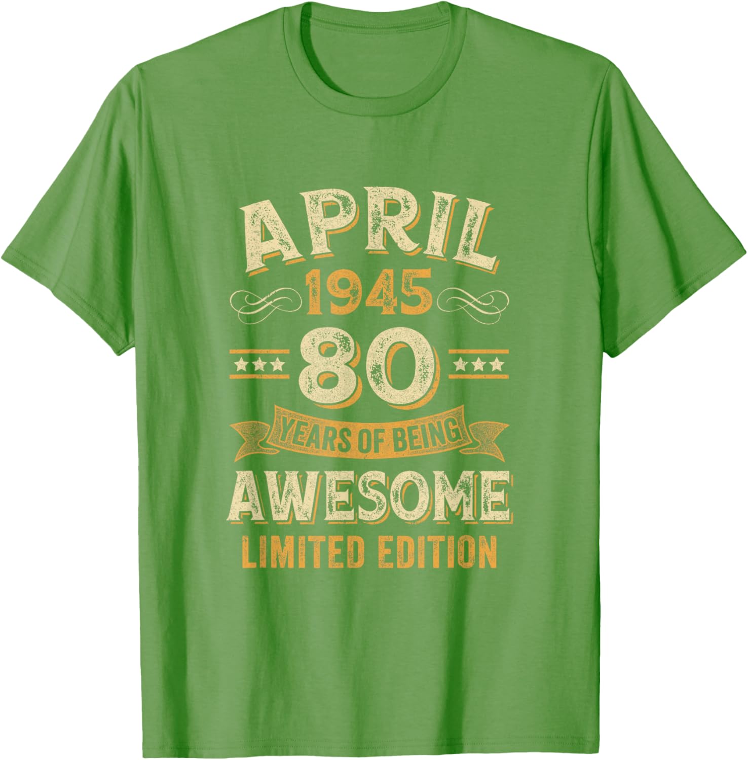 80 Years Awesome Vintage April 1945 80th Birthday T-Shirt for Men and Women - 3