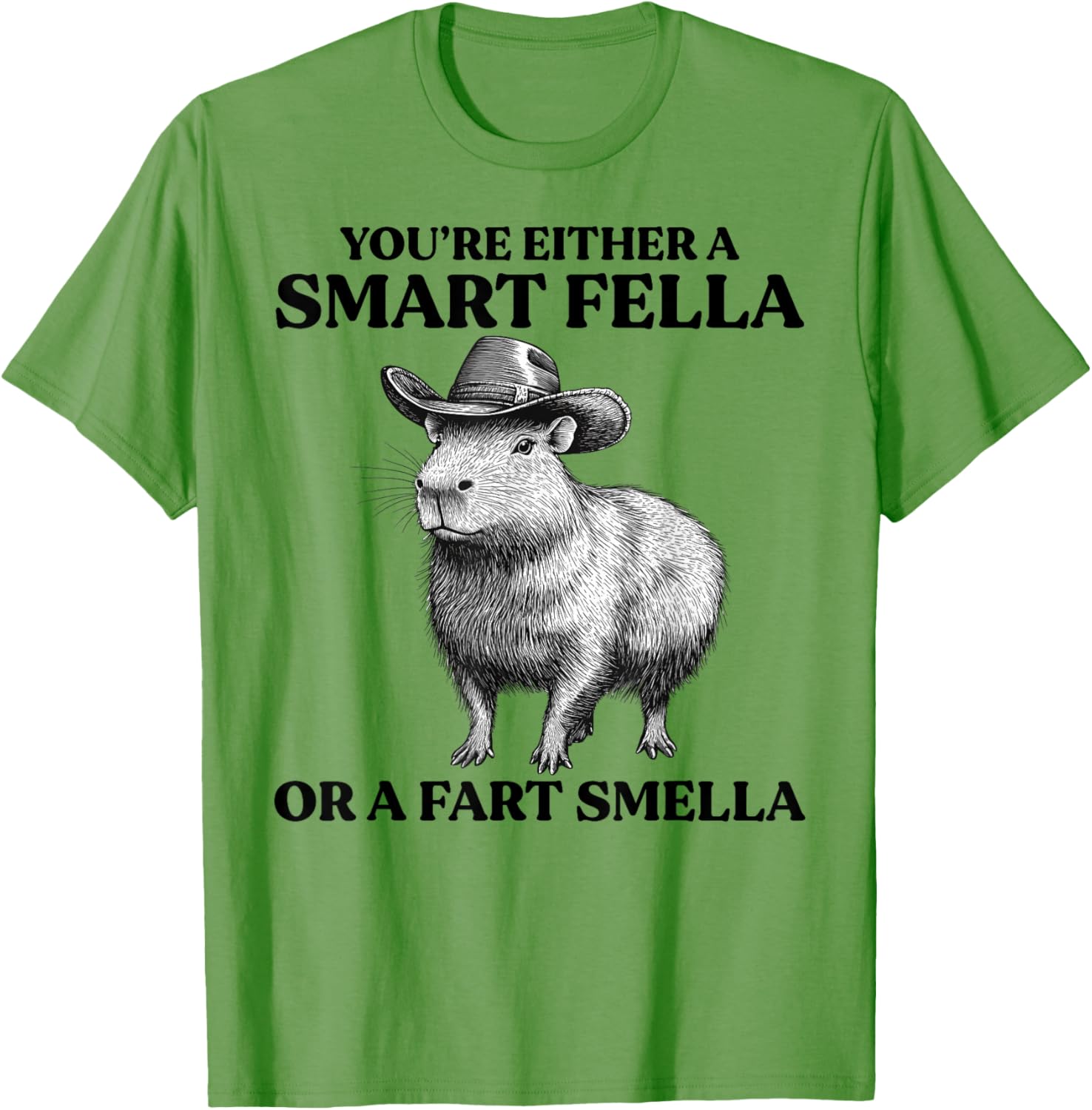 Funny Capybara T-Shirt You're Either A Smart Fella Or A Fart Smella - 8