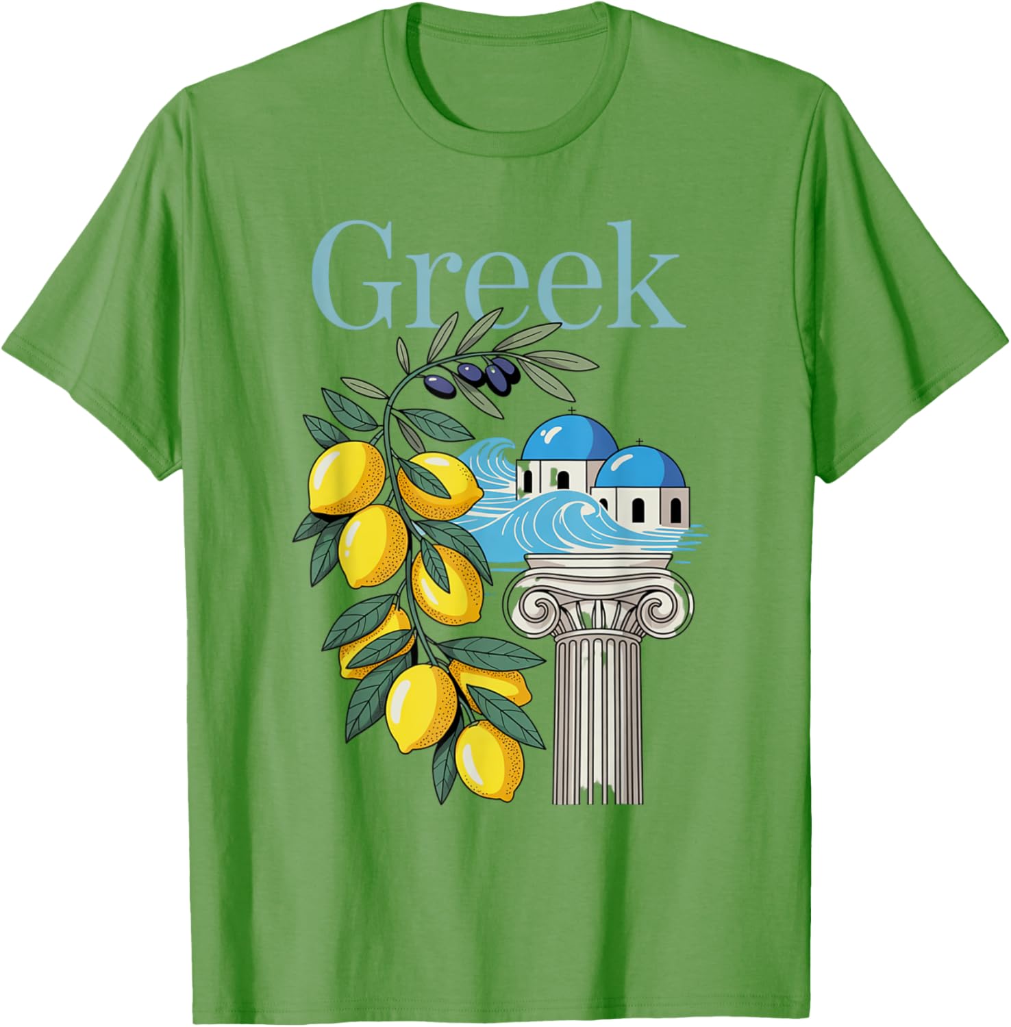 Greek Culture T-Shirt Featuring Lemons and Iconic Architecture Souvenir - 6