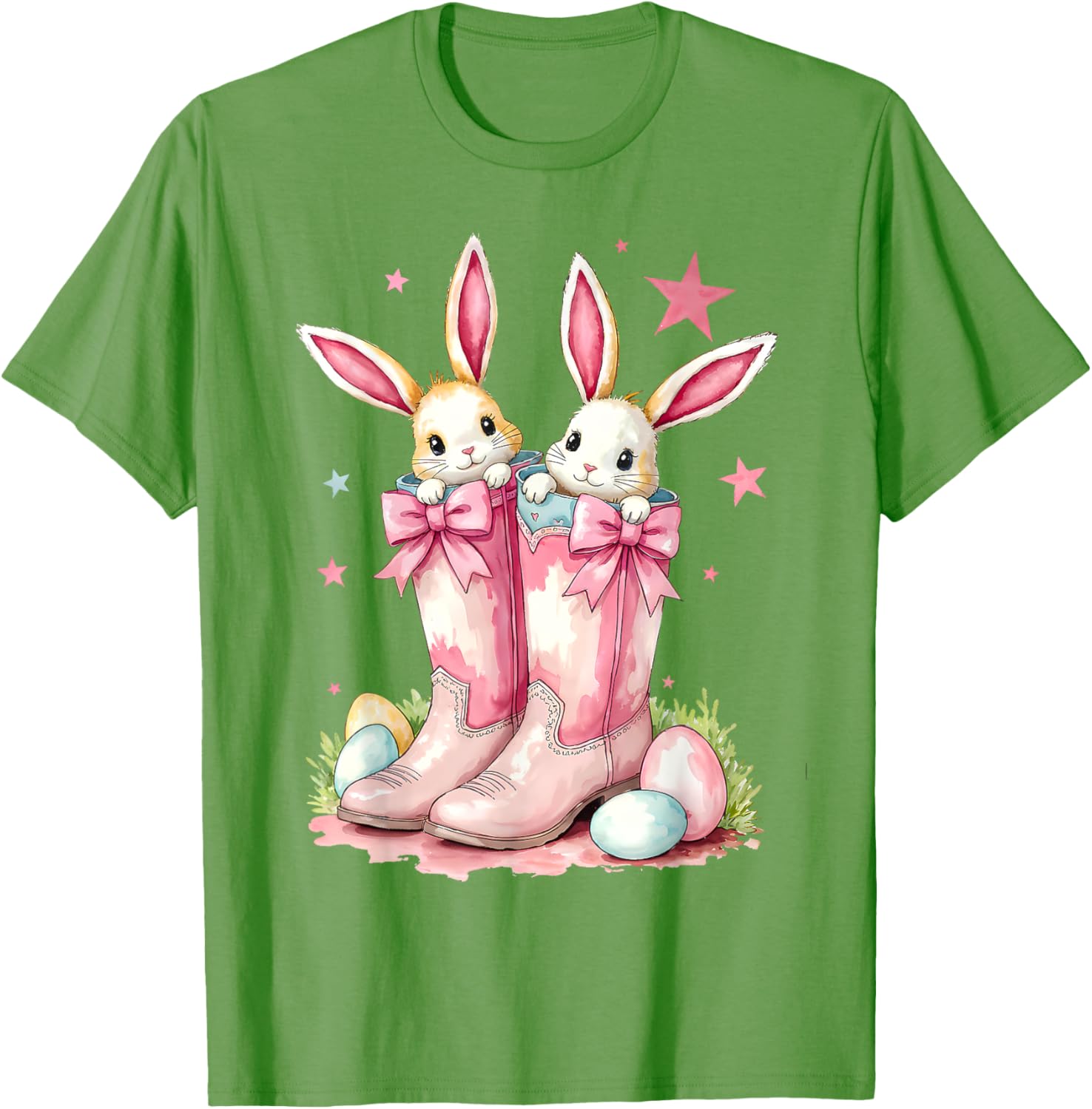 Howdy Easter Bunny Cowboy Boots T-Shirt for Women and Girls - 15