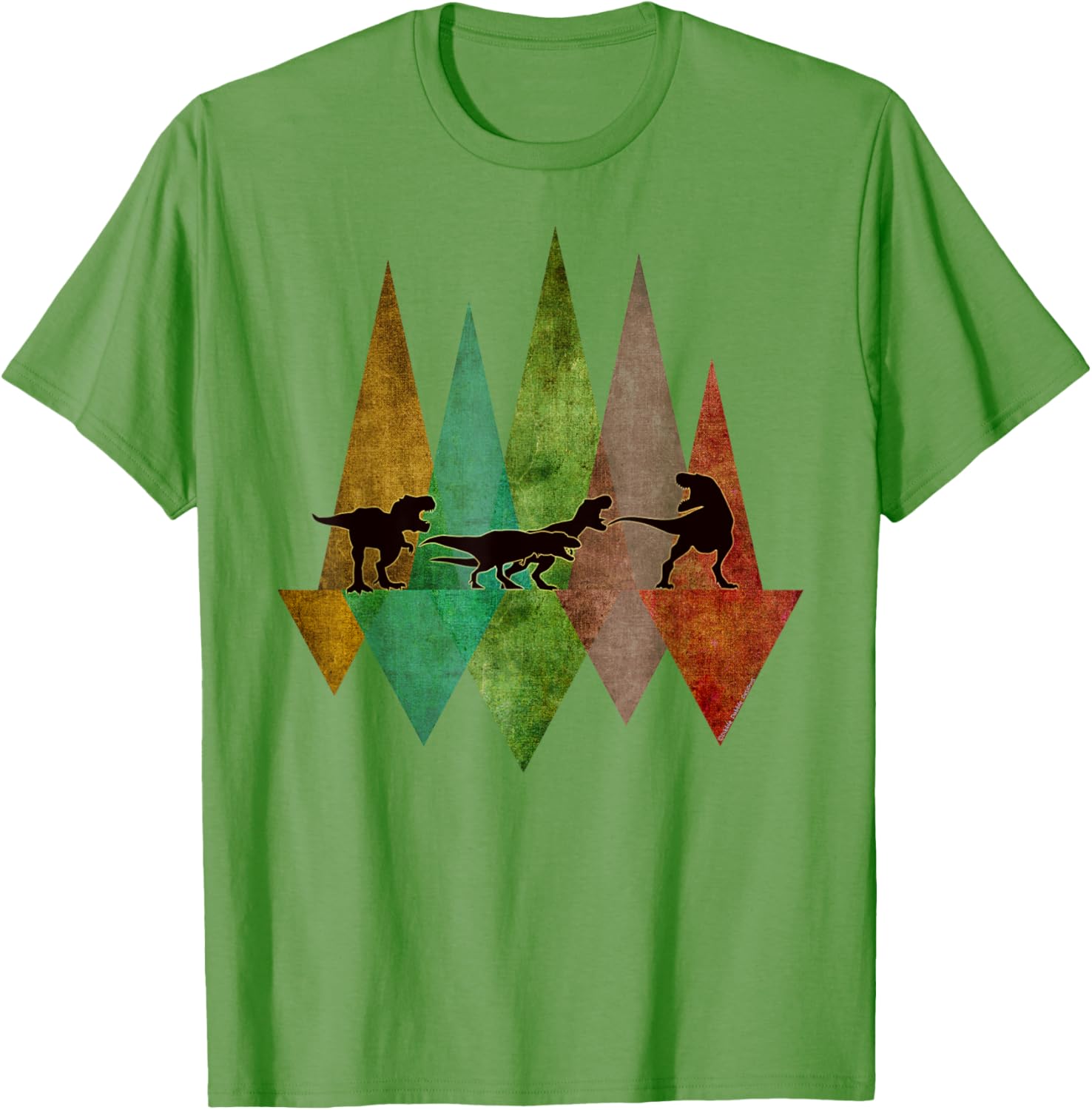 Cute T-Rex Dinosaur March Geometric Scene T-Shirt for Kids - 9