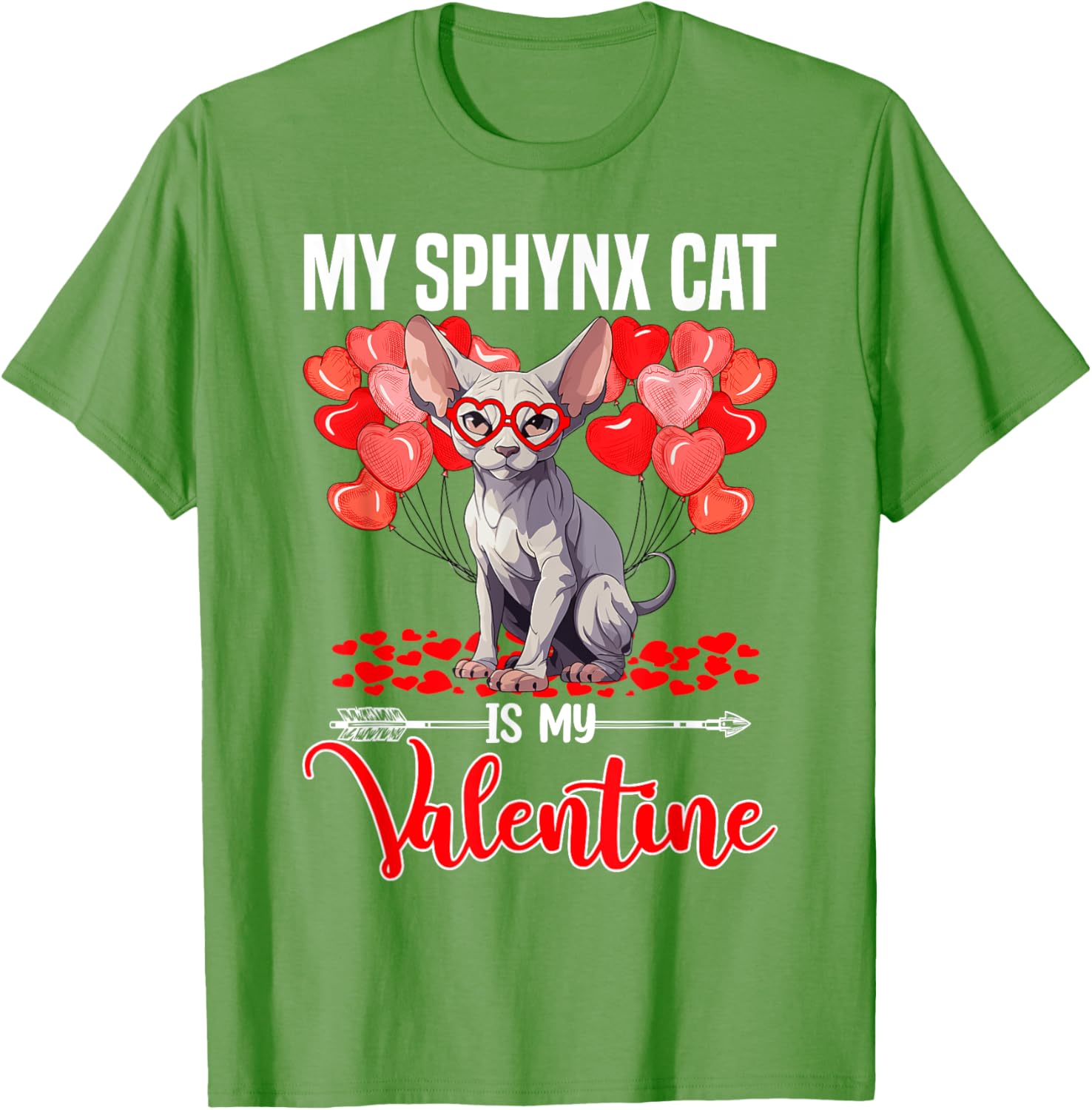 Cute Sphynx Cat Valentine T-Shirt for Boys and Girls - Perfect Gift! - 17