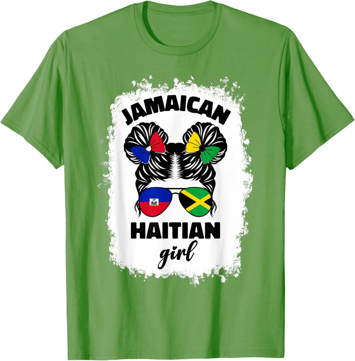 Half Jamaican Haitian Kids T-Shirt with Jamaica and Haiti Flag Design - 6