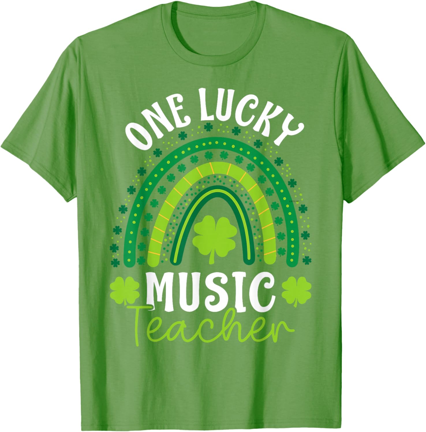 One Lucky Music Teacher Rainbow Shamrock T-Shirt for St Patrick's Day - 19