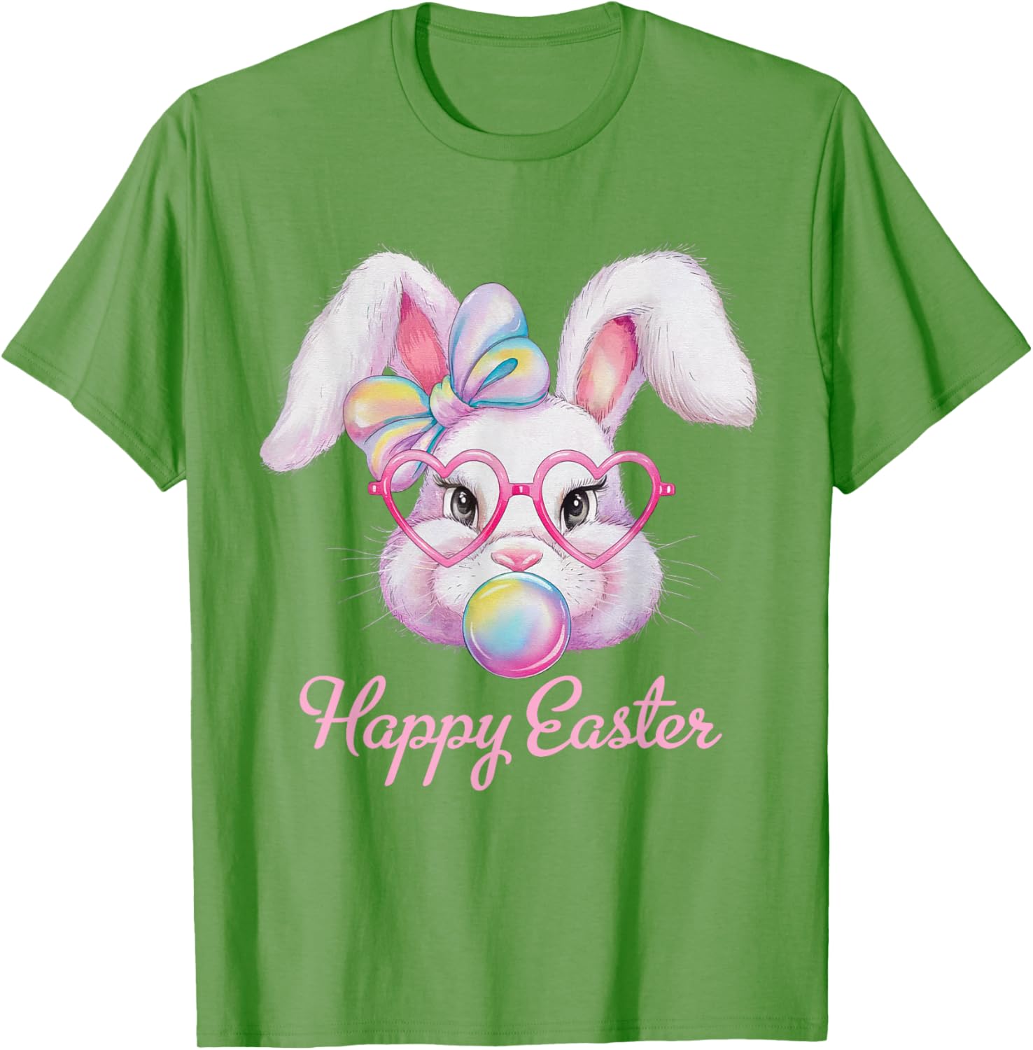 Happy Easter Cute Bunny Rabbit Face Tie Dye T-Shirt for Girls - 20