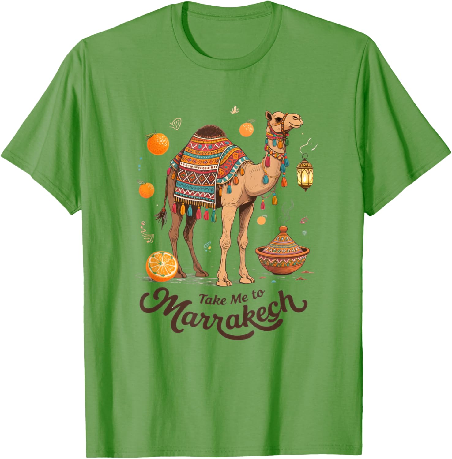 Moroccan Camel Art T-Shirt for Marrakech Vacation Souvenir Gift - 4