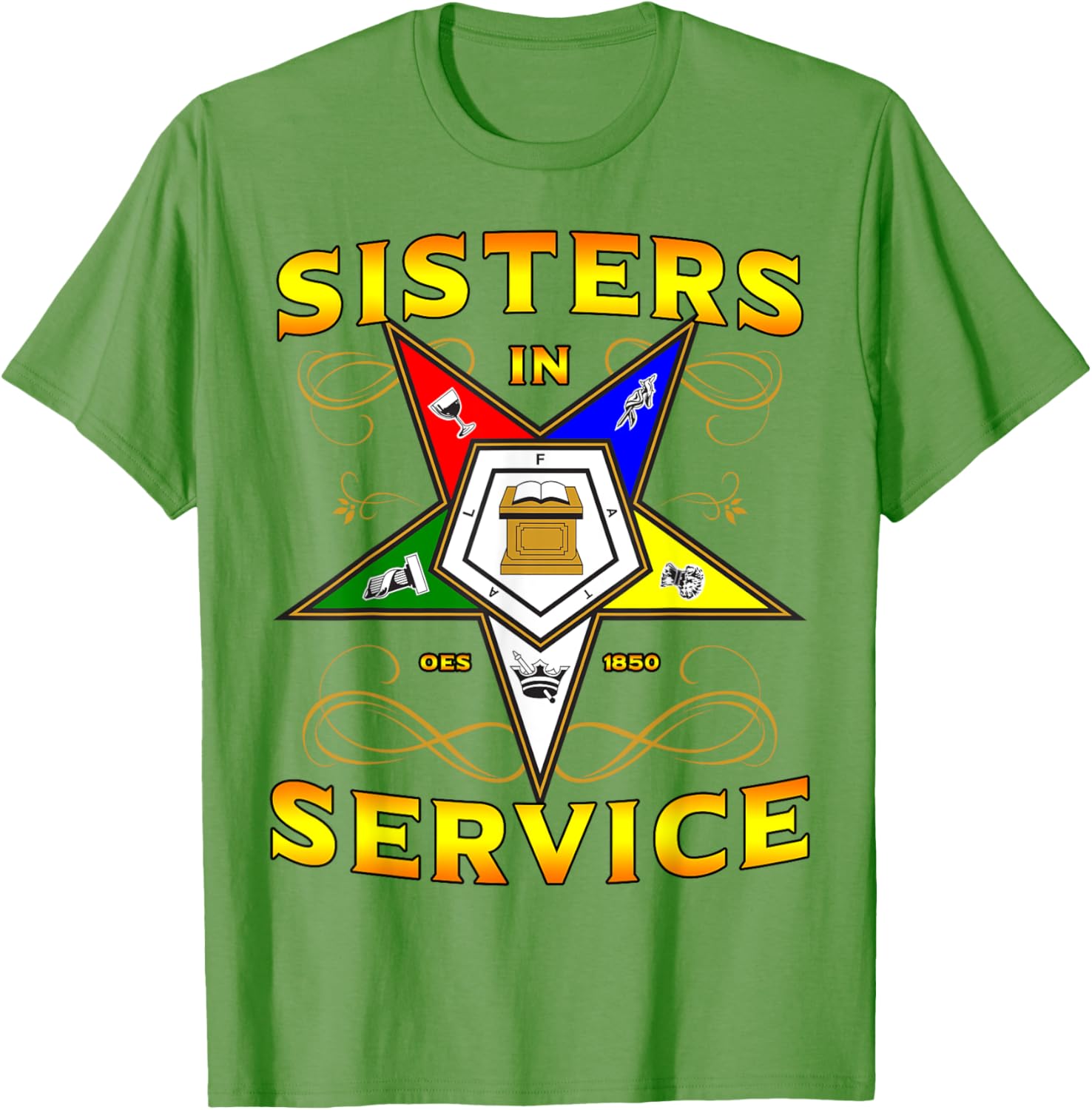 Sisters in Service OES 1850 Order of the Eastern Star T-Shirt for Women - 12