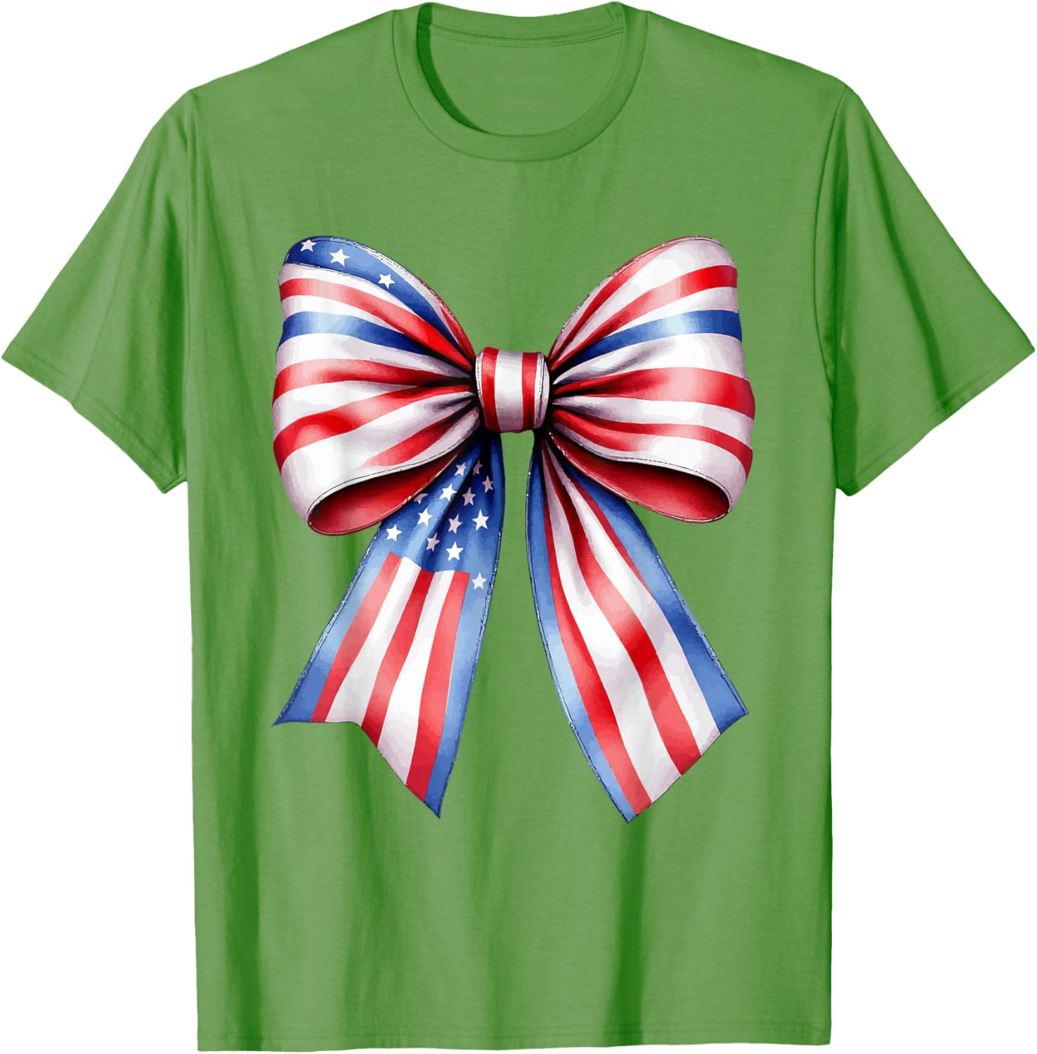 Patriotic USA Bow Tee for July 4th and Memorial Day Celebrations - 7