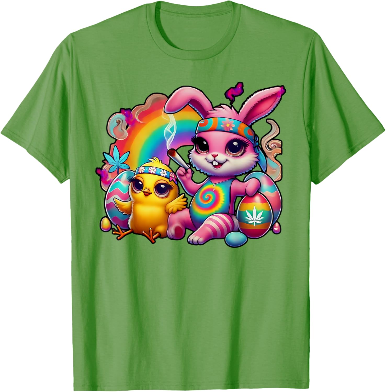Stoned Easter Bunny Chick T-Shirt for Cannabis Lovers and Fun Celebrations - 9