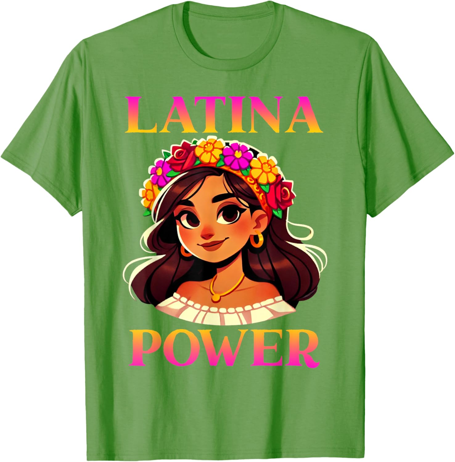Latina Power Floral Headband T-Shirt for Proud Mexican Women - 23