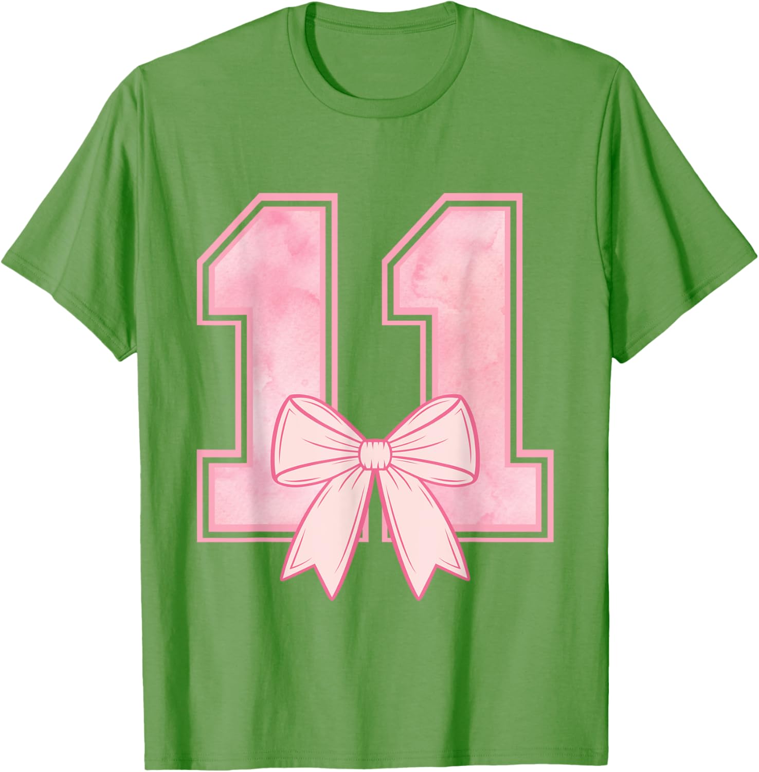 Cute Birthday Girl Pink Coquette Bow T-Shirt for 11 Year Olds - 15