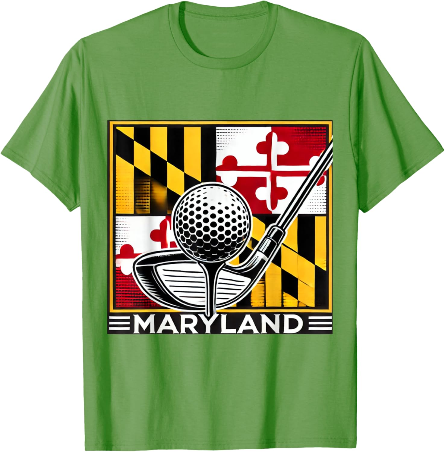 Maryland Golf Design Tee with State Flag and Club Artwork for Golf Lovers - 19