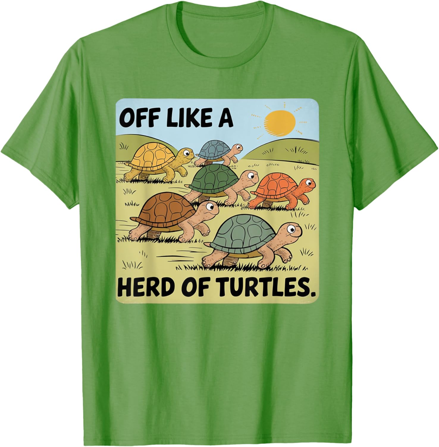 Funny Turtle Saying Off Like a Herd of Turtles Vintage T-Shirt - 17