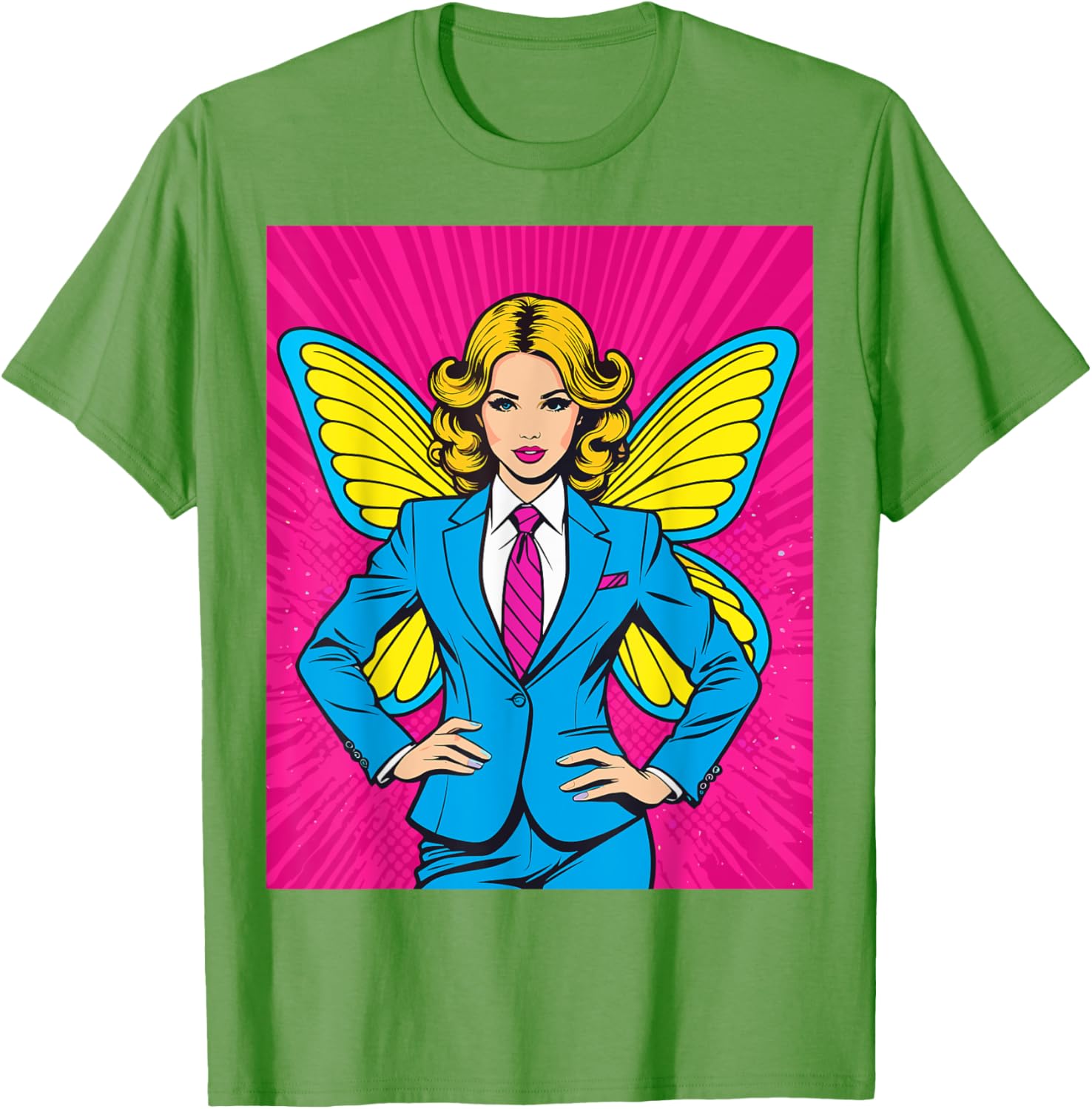 Pop Art Fairy in Business Suit T-Shirt for Stylish Casual Wear - 5
