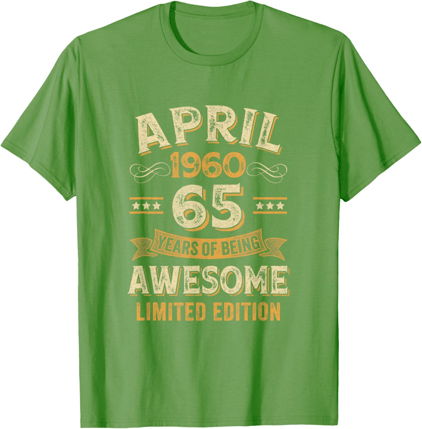 Vintage 65th Birthday T-Shirt Awesome April 1960 Design for Celebrations - 3