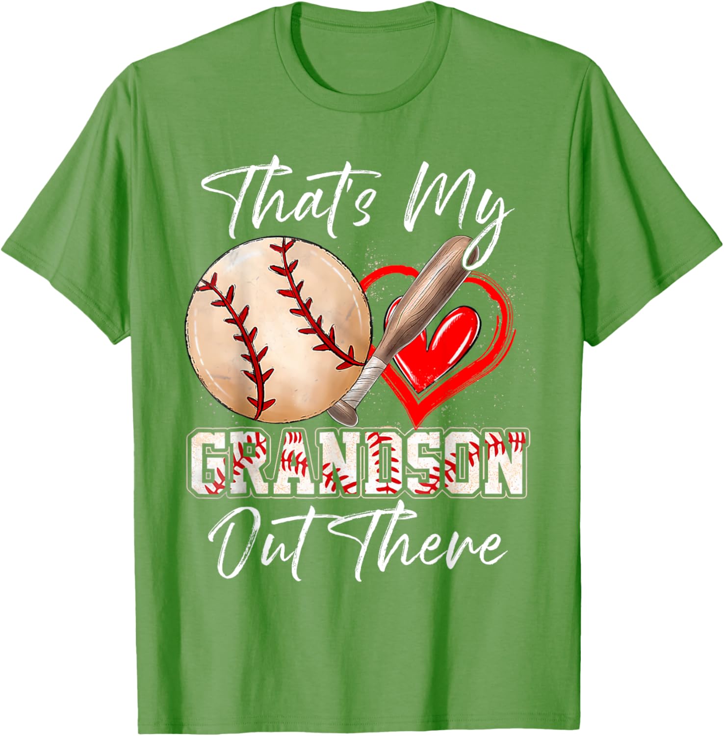 Funny That's My Grandson Out There Baseball T-Shirt for Grandparents - 16