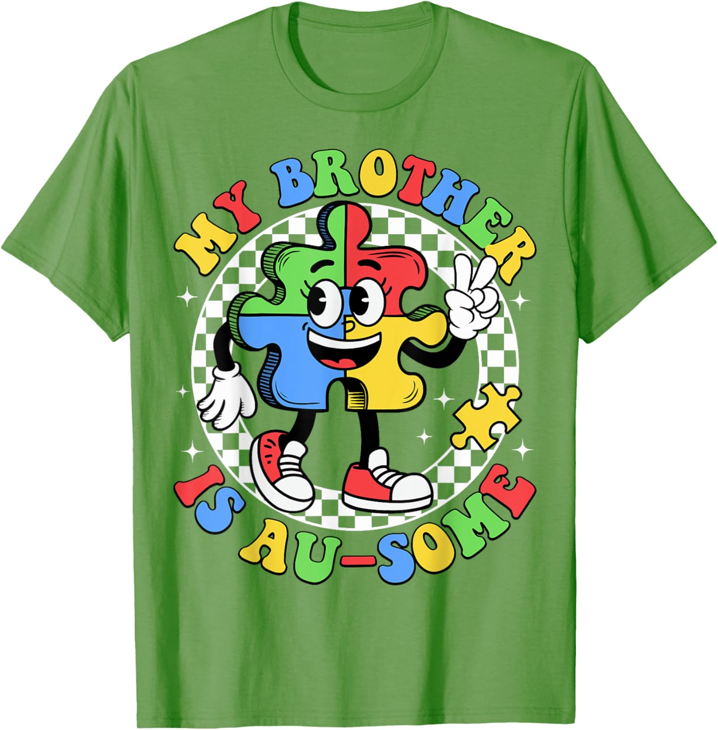 Retro Awesome Sister T-Shirt for Autism Awareness, Fun and Stylish Design - 5
