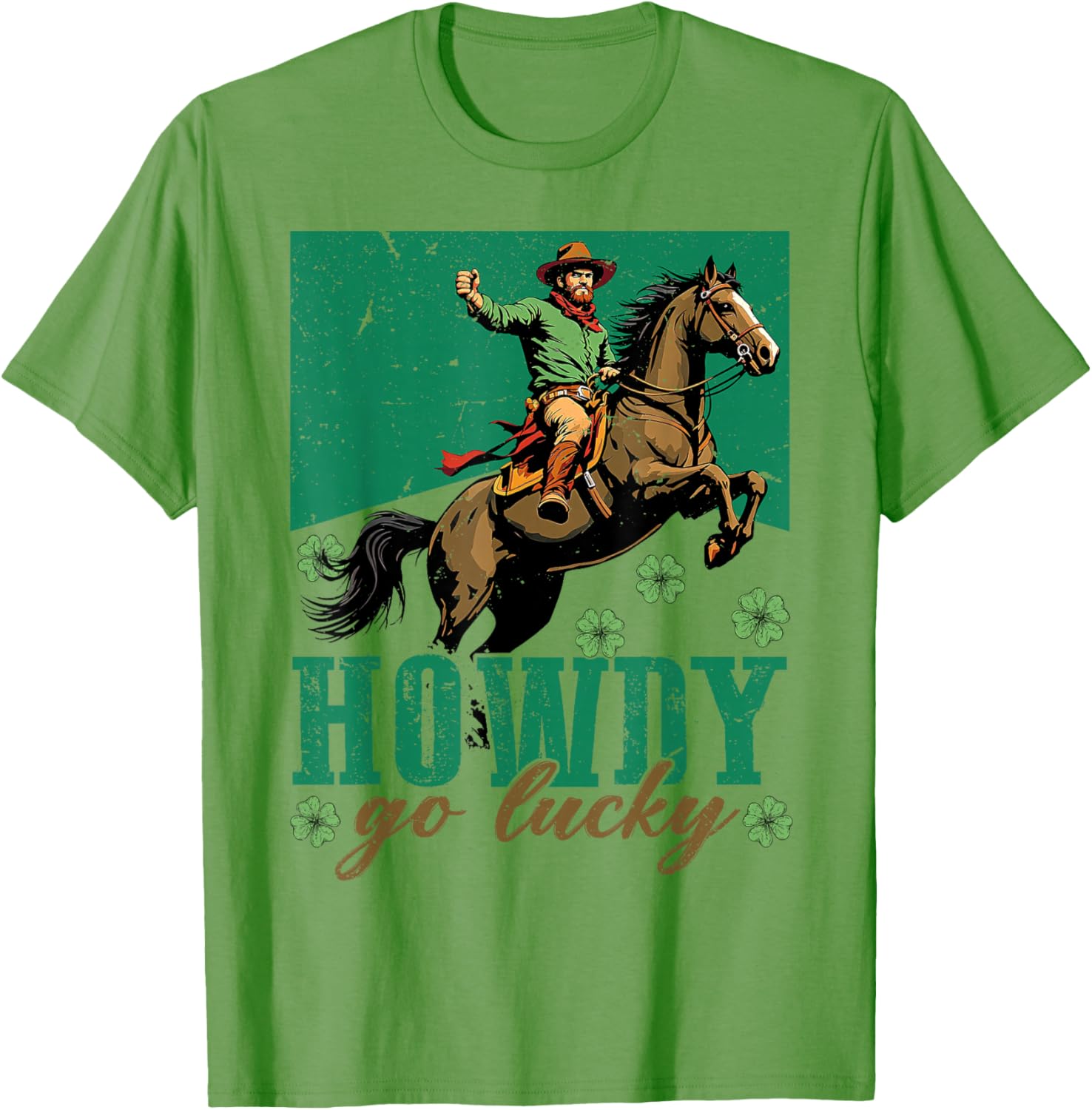 Howdy Go Lucky St Patricks Day Cowboy Cowgirl T-Shirt for Festive Fun - 5