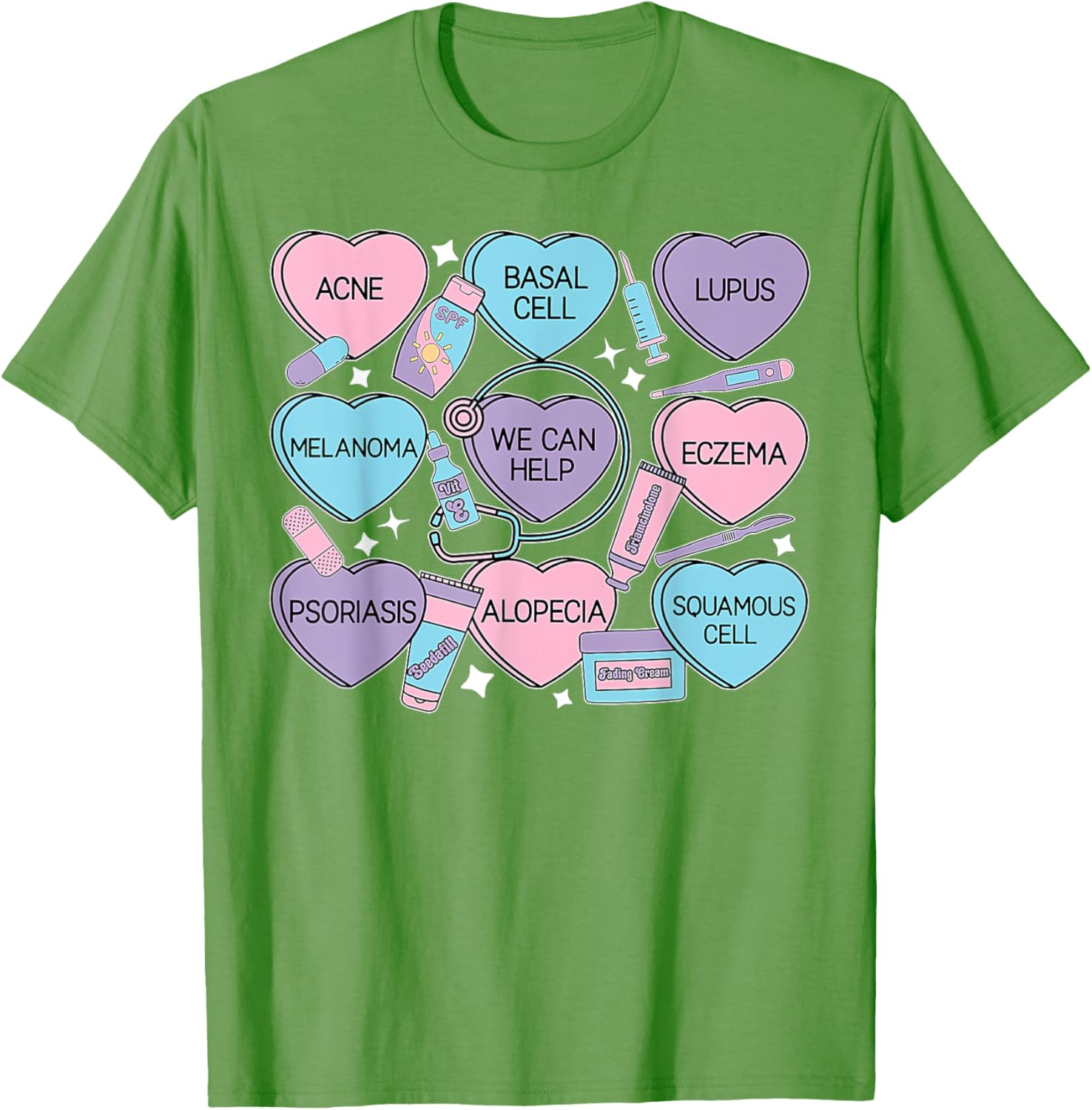 Retro Dermatology Candy Heart Shirt for Valentine's Day Gifts - 17