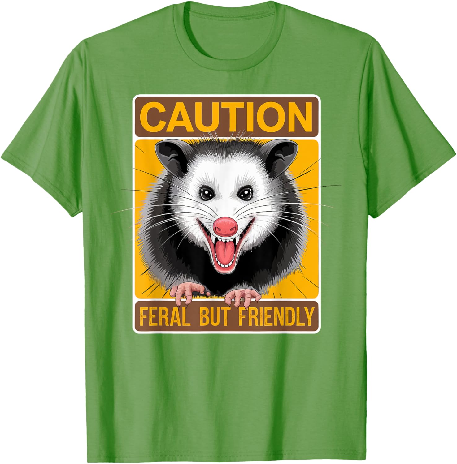 Caution Feral But Friendly Opossum T-Shirt for Animal Lovers - 12