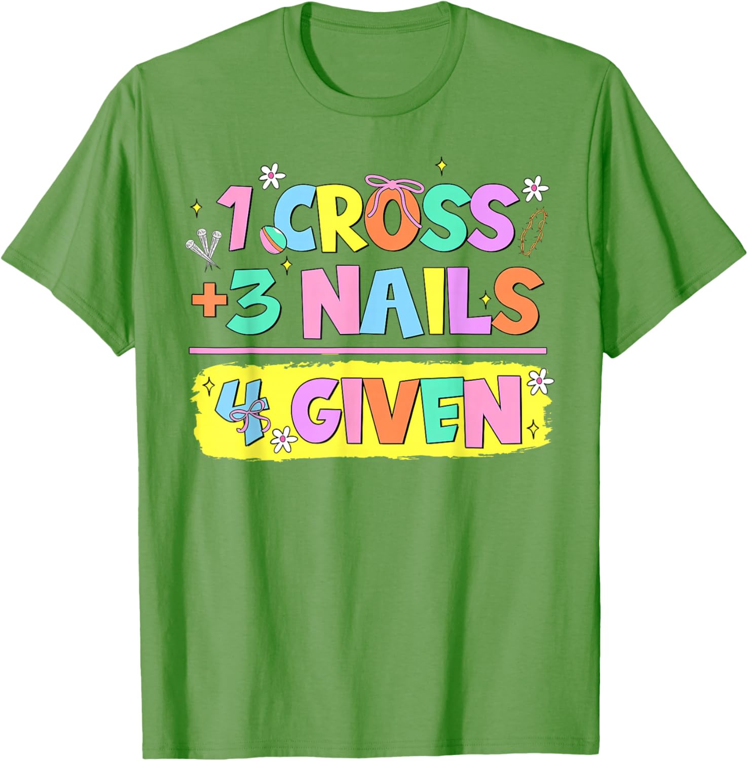 Happy Easter Christian T-Shirt with Cross and Nails Design for Believers - 29