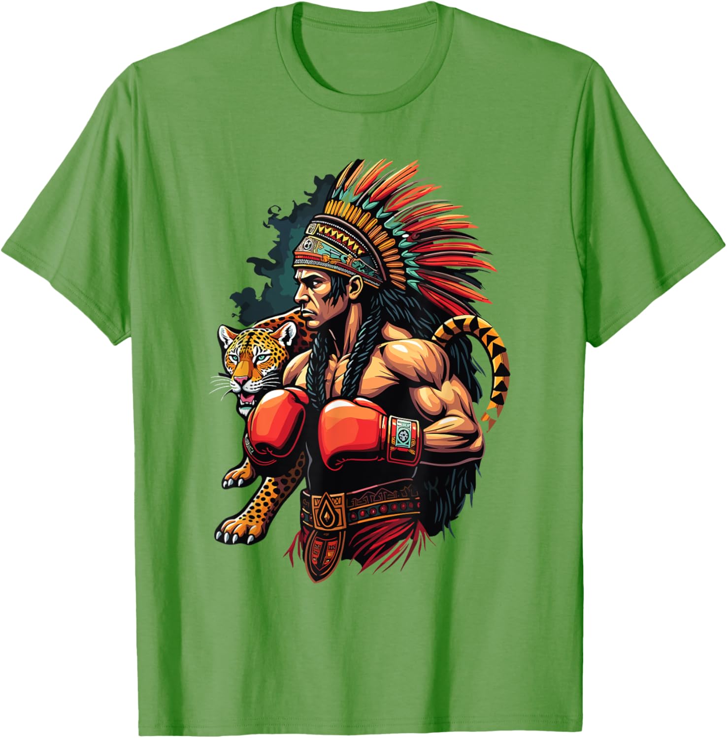 Inca Warrior Jaguar Spirit T-Shirt for Mexican Boxing Fans - 23