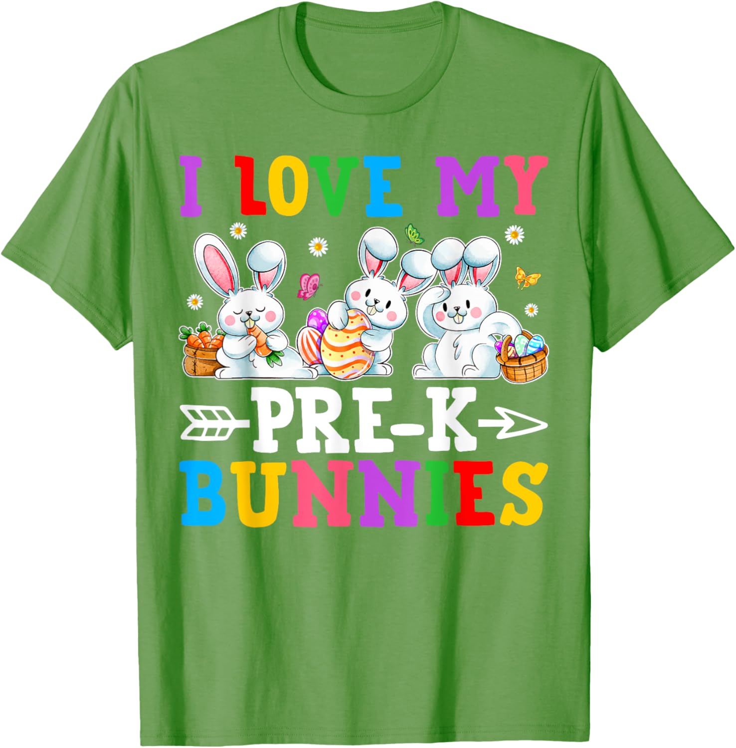 Funny I Love My Pre-K Bunnies T-Shirt for Preschool Teachers Easter Fun - 23