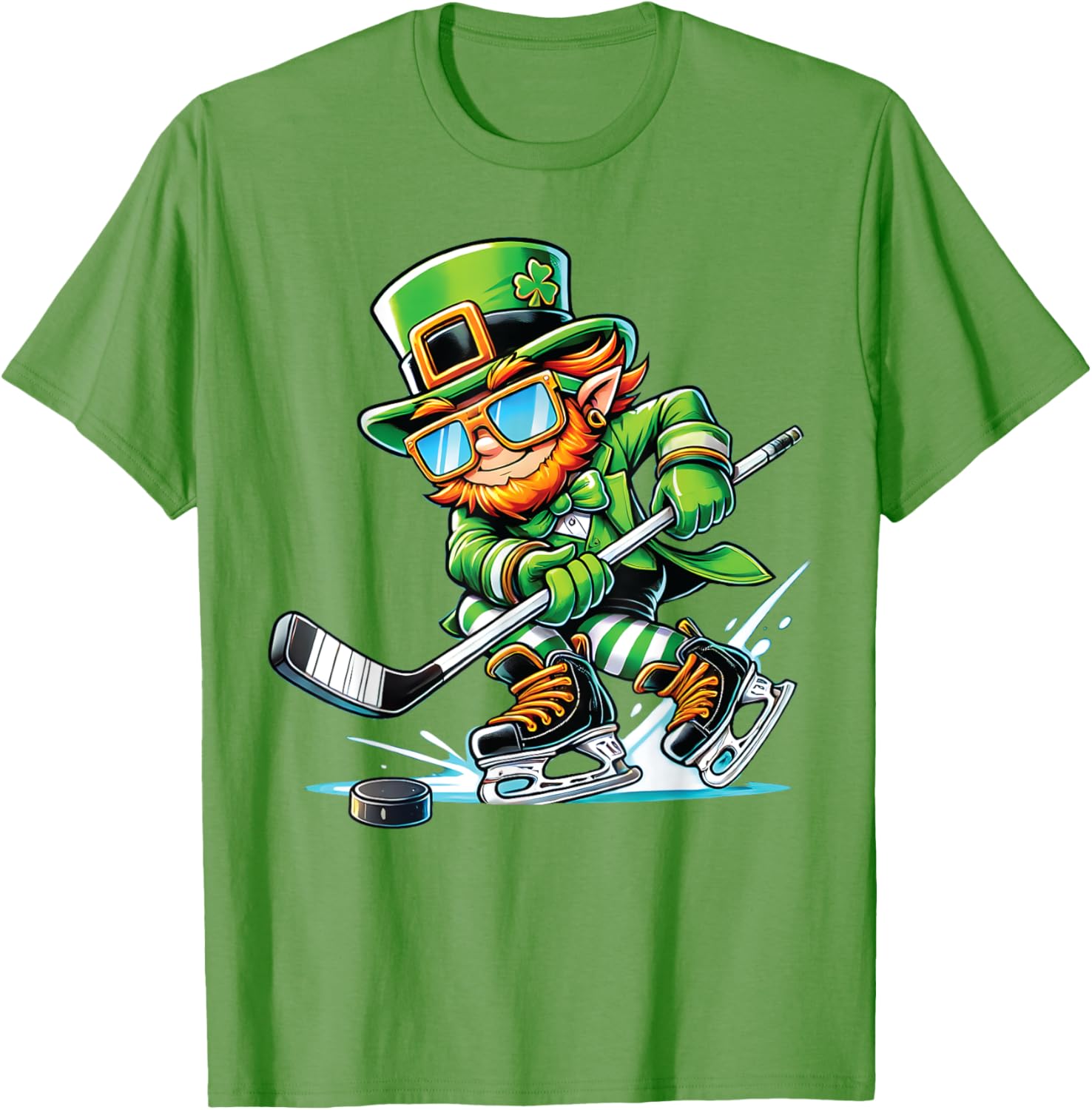 Leprechaun Ice Hockey T-Shirt Perfect for St Patrick's Day Fun - 26