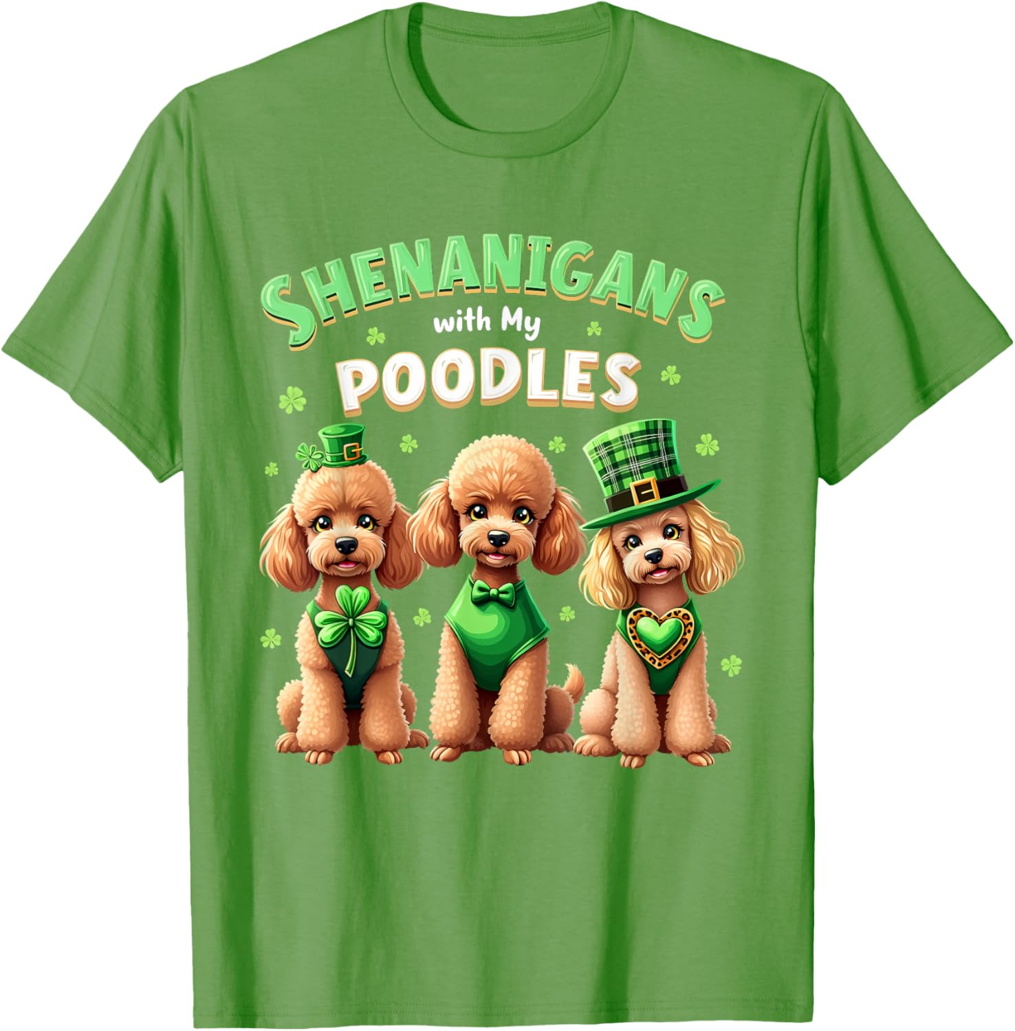 St Patricks Day Irish Poodle Shamrock T-Shirt for Fun Celebrations - 14