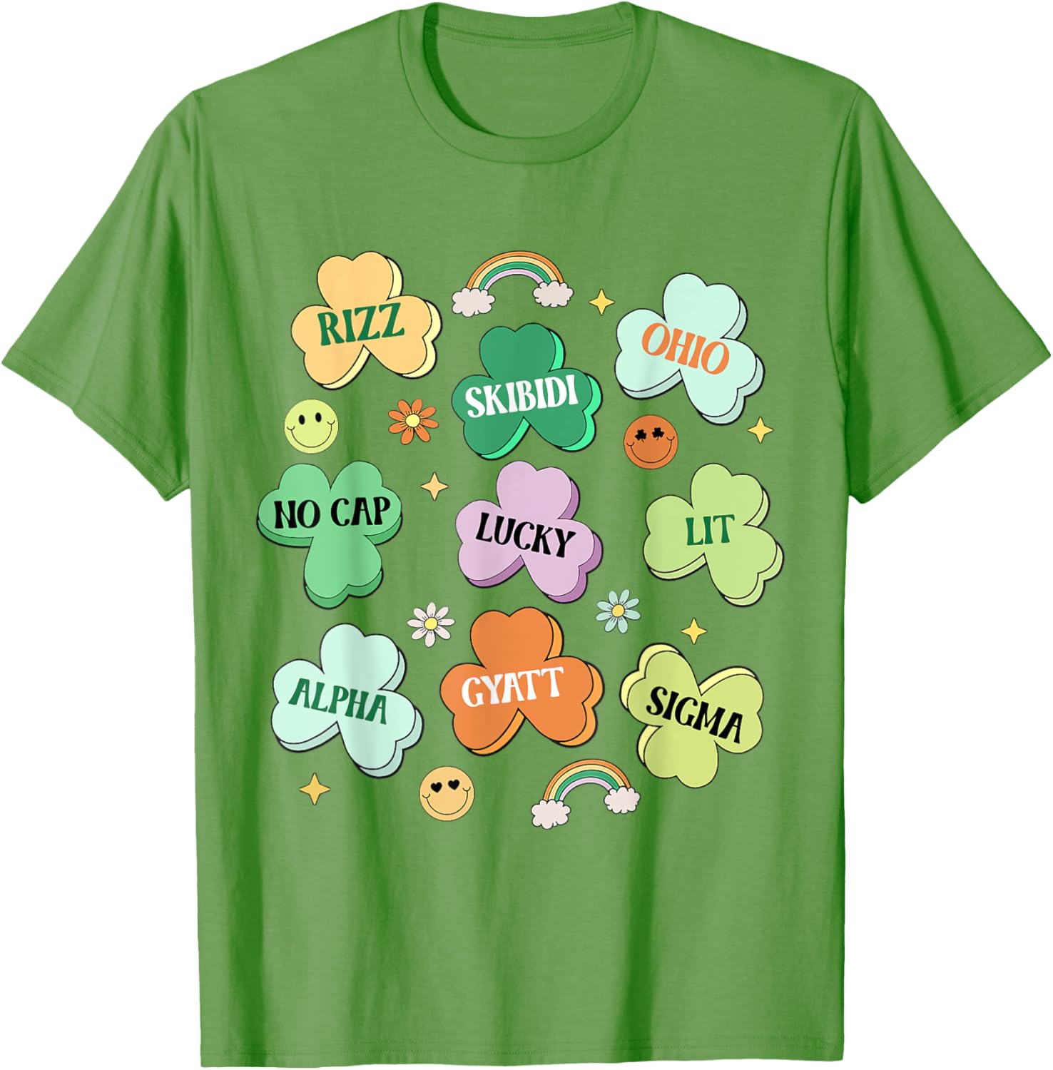 Funny Skibidi St Patricks Day Shamrock T-Shirt for Kids and Teens - 23