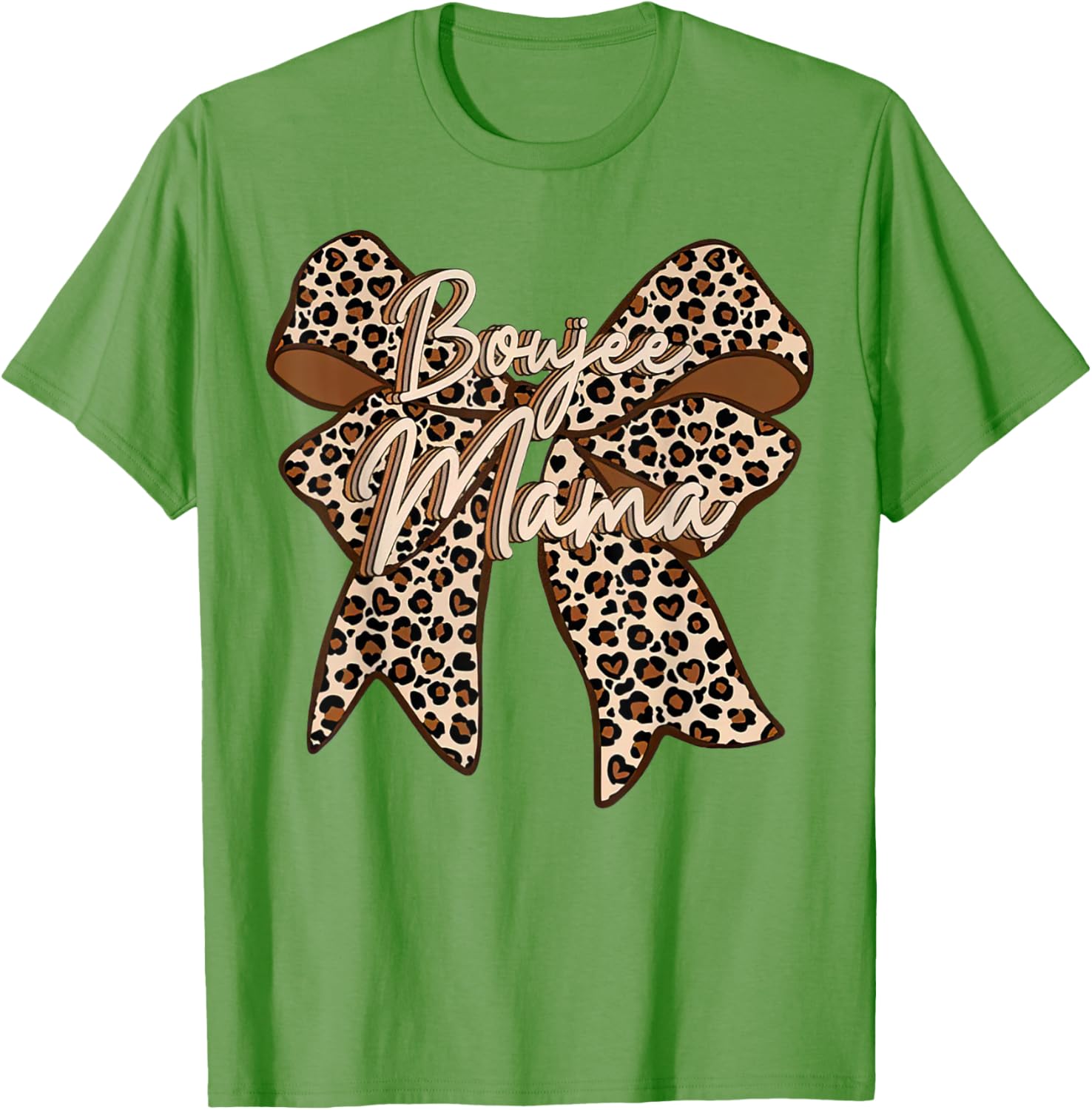 Boujee Mama Leopard Coquette Bow T-Shirt for Stylish Moms on Mother's Day - 3