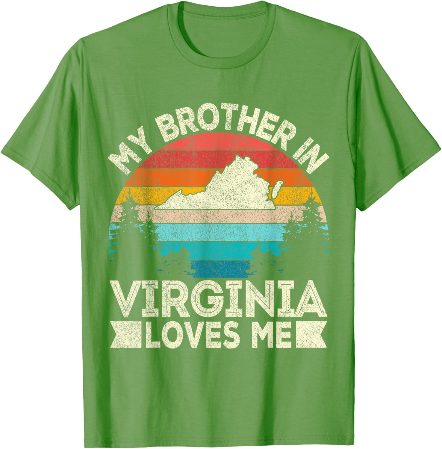 My Brother In Virginia Loves Me Retro T-Shirt for Family Gifts - 5