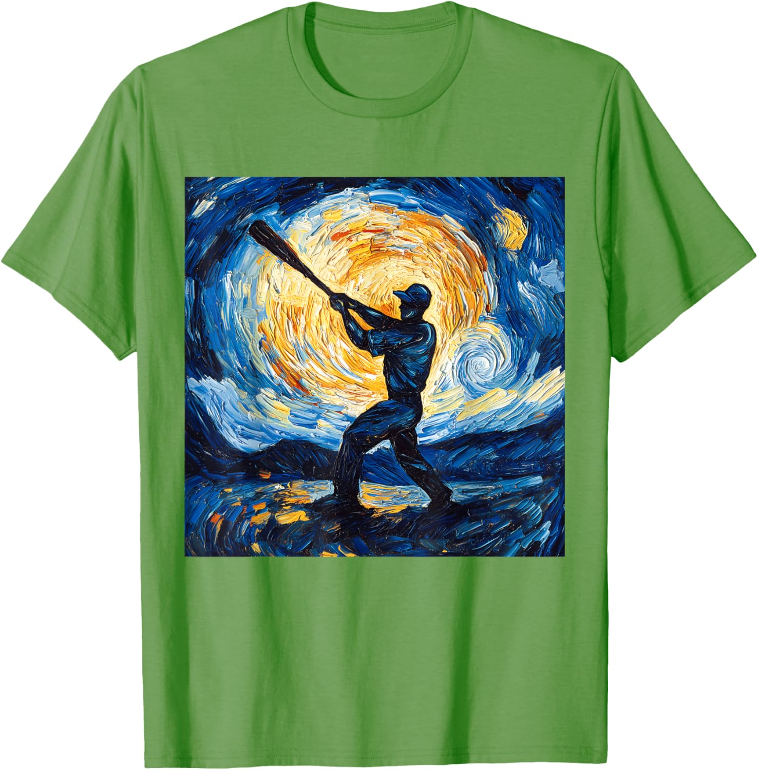 Van Gogh Starry Night Baseball Player T-Shirt for Art and Sports Lovers - 26
