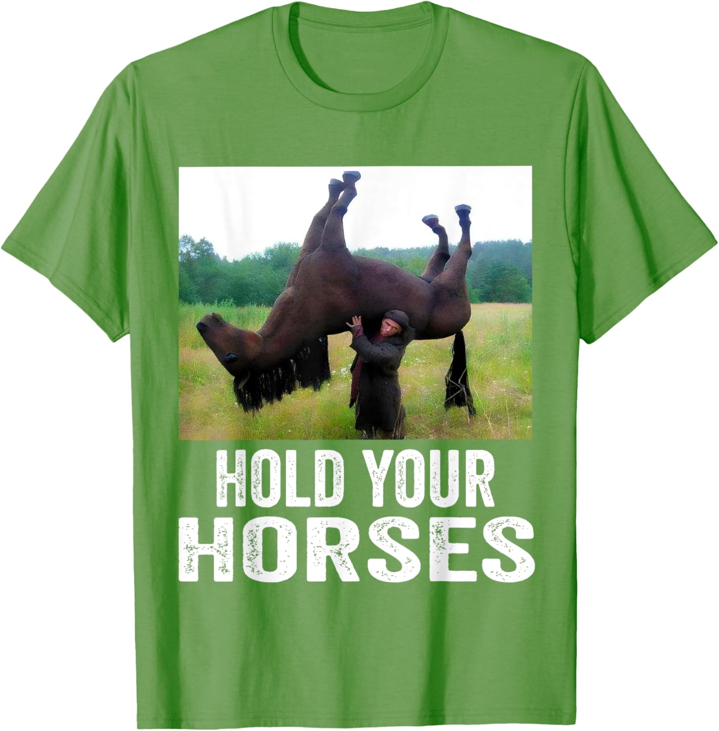 Hold Your Horses Funny Horse Meme T-Shirt for Men and Women - 2