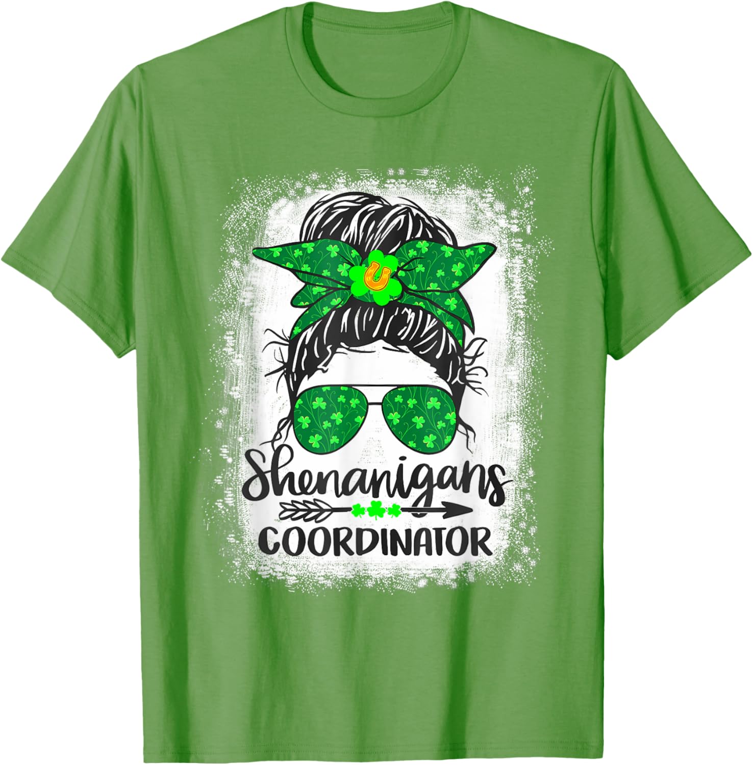 Shenanigans Coordinator Messy Bun St Patricks Day Women's T-Shirt - 12