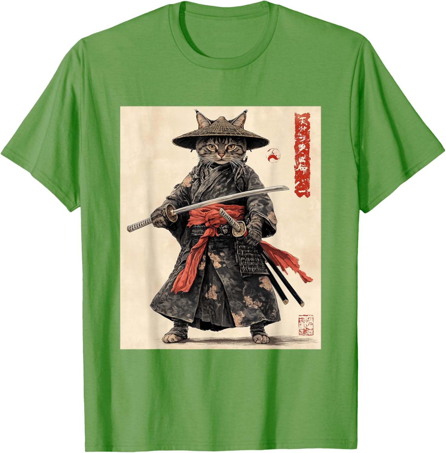 Samurai Cat T-Shirt - Japanese Warrior Graphic Tee for Cat Lovers - 20