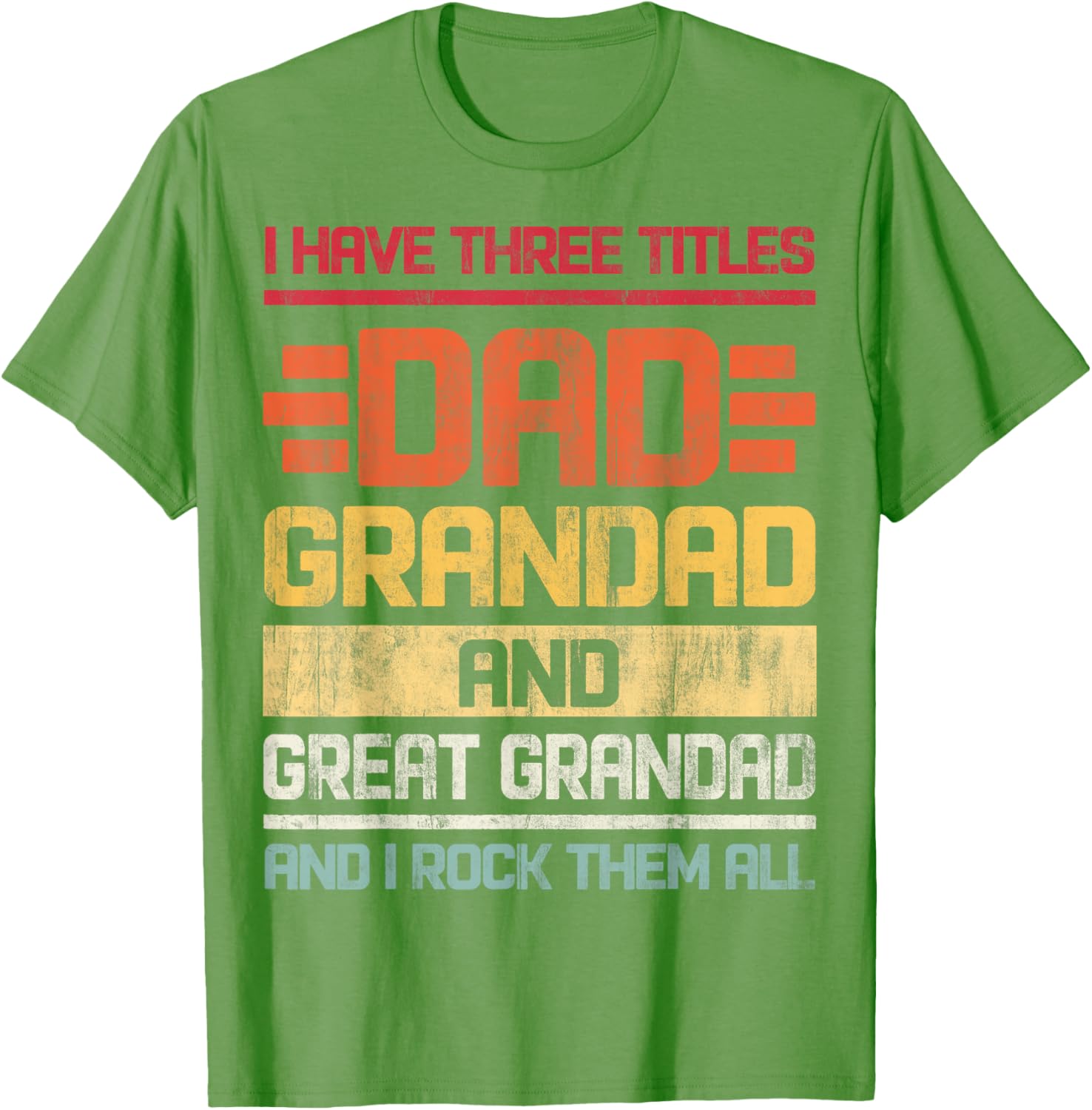 Dad Grandad Great Grandad Rocks T-Shirt for Family Humor and Fun - 1