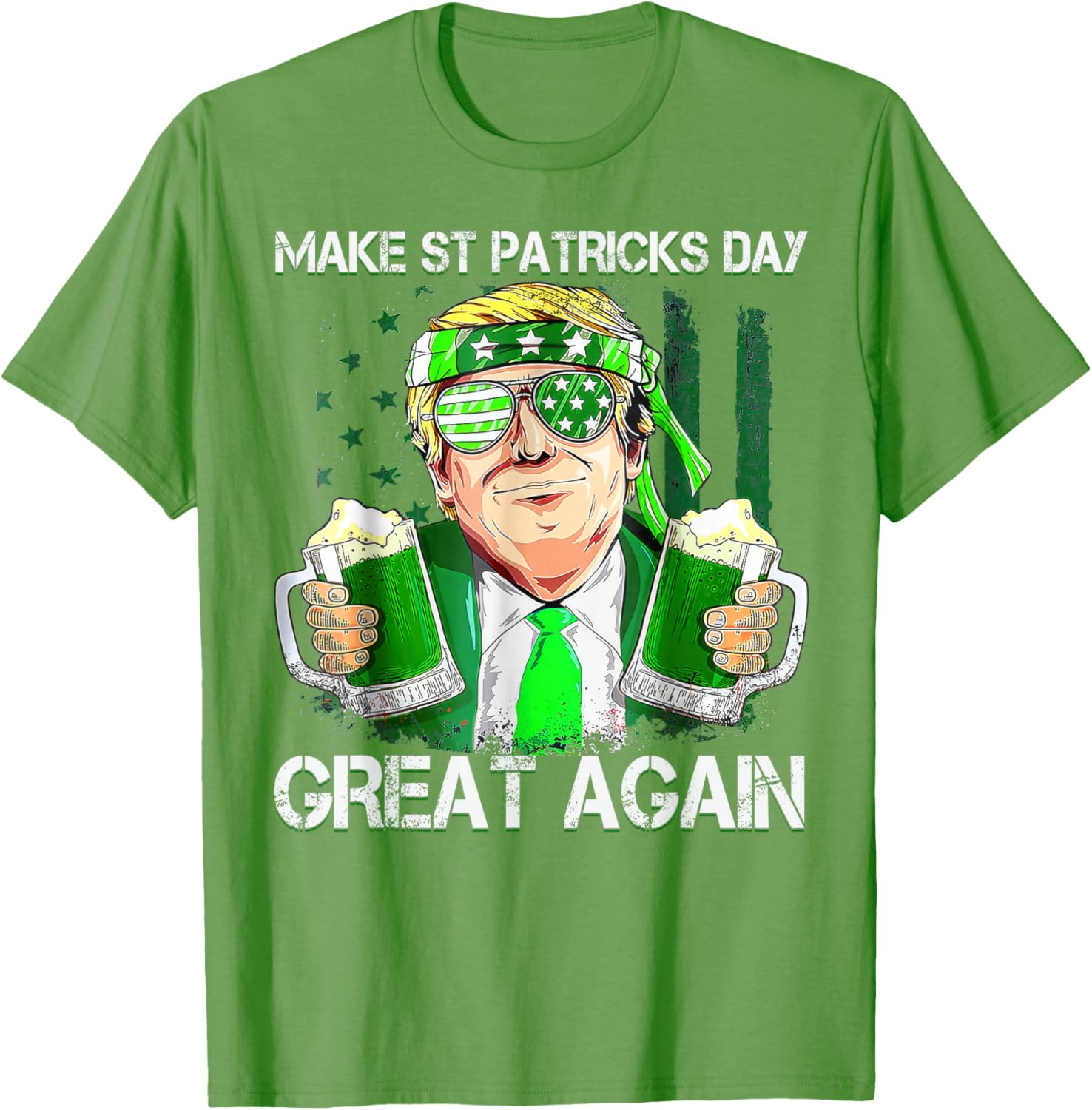 Funny St Patricks Day T-Shirt for Men and Women with US Flag Design - 5