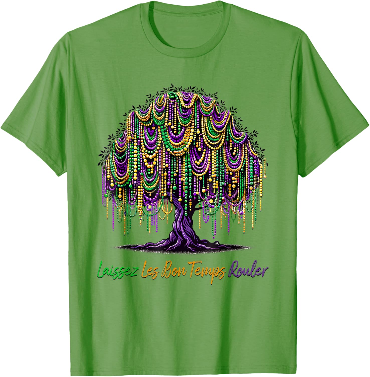 Laissez Les Bon Temps Rouler Mardi Gras Tree Beads T-Shirt for Festive Fun - 12