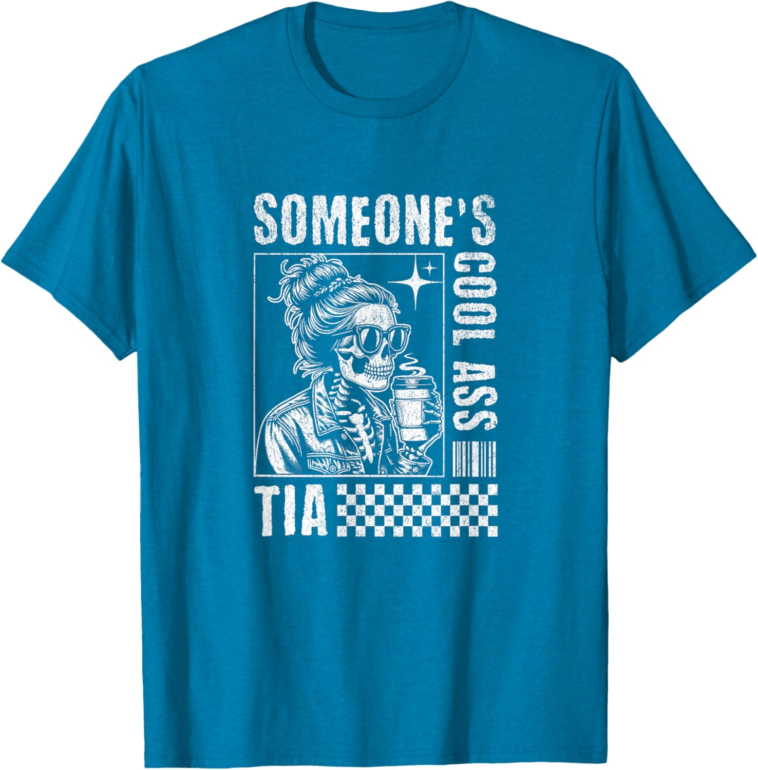 Funny Skeleton Coffee T-Shirt for Cool Tia - Perfect Gift Idea - 8