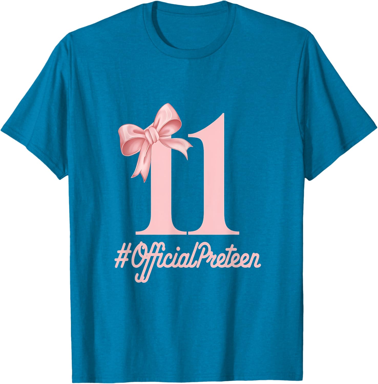 Stylish Pink Coquette Bow T-Shirt for 11 Year Old Birthday Girls - 10