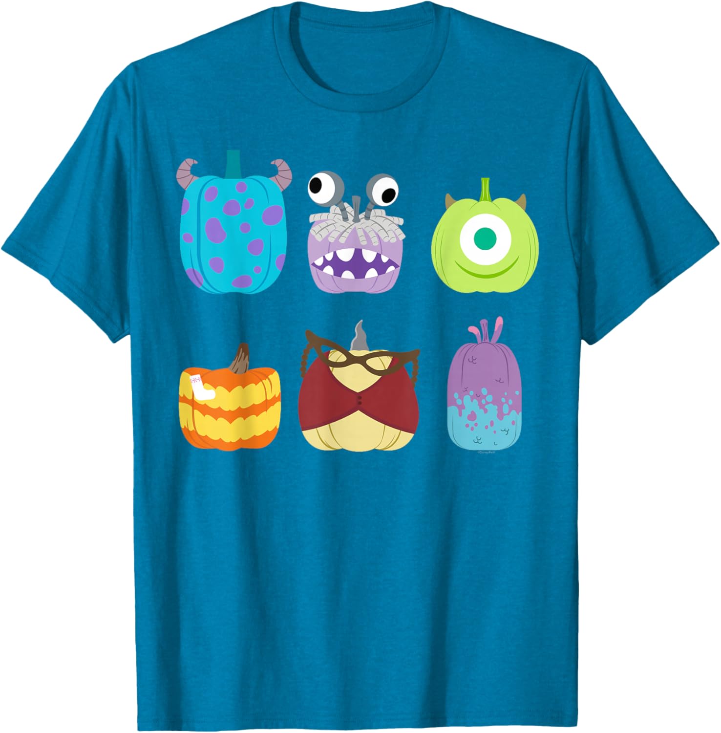 Disney Pixar Monsters Inc Halloween Pumpkin Grid T-Shirt for Kids and Adults - 4