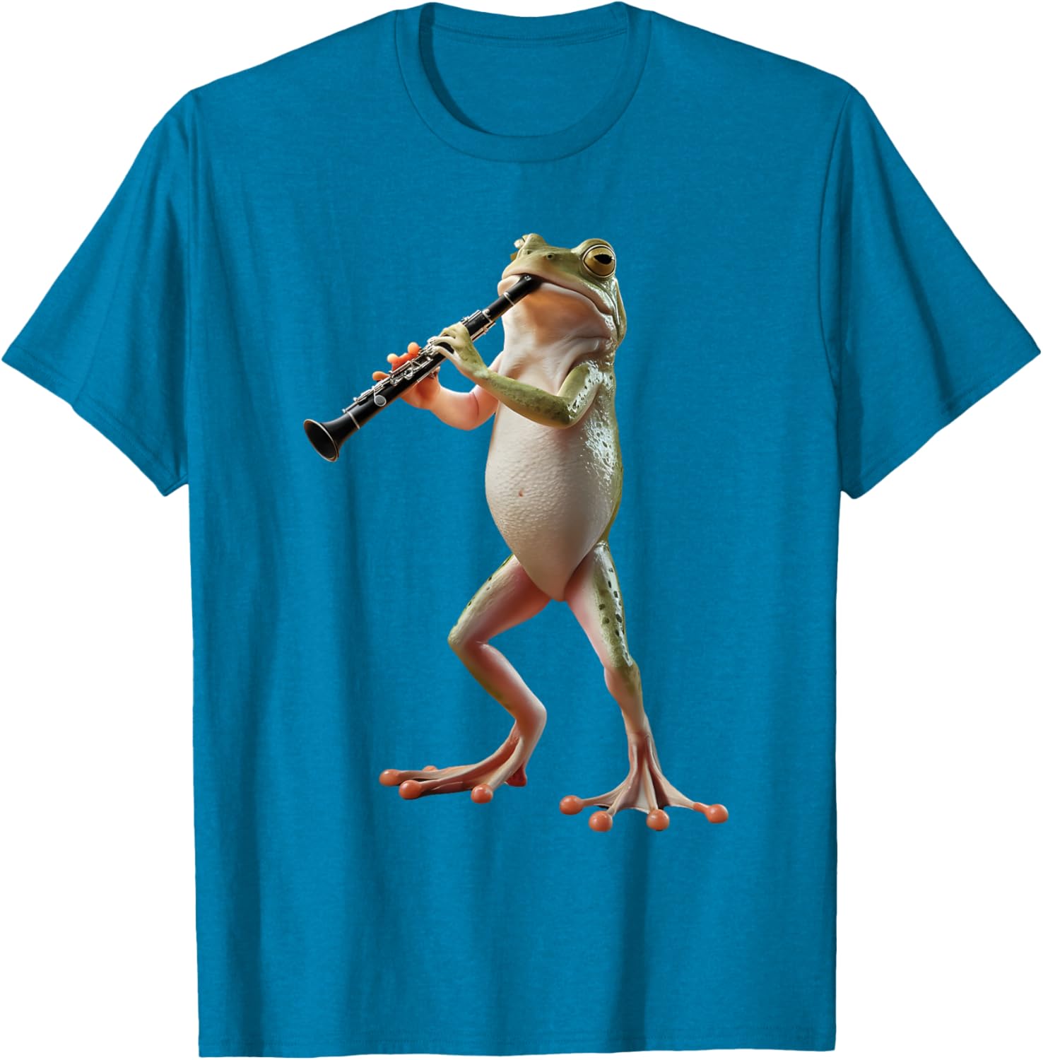 Cute Frog Playing Clarinet T-Shirt for Music Lovers and Nature Fans - 4