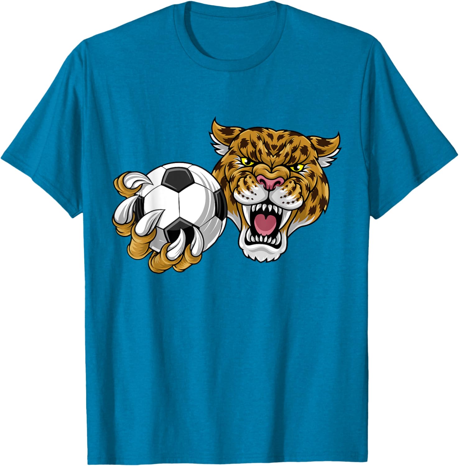 Jaguar Leopard Cheetah Soccer Ball Cartoon Character T-Shirt for Kids - 12