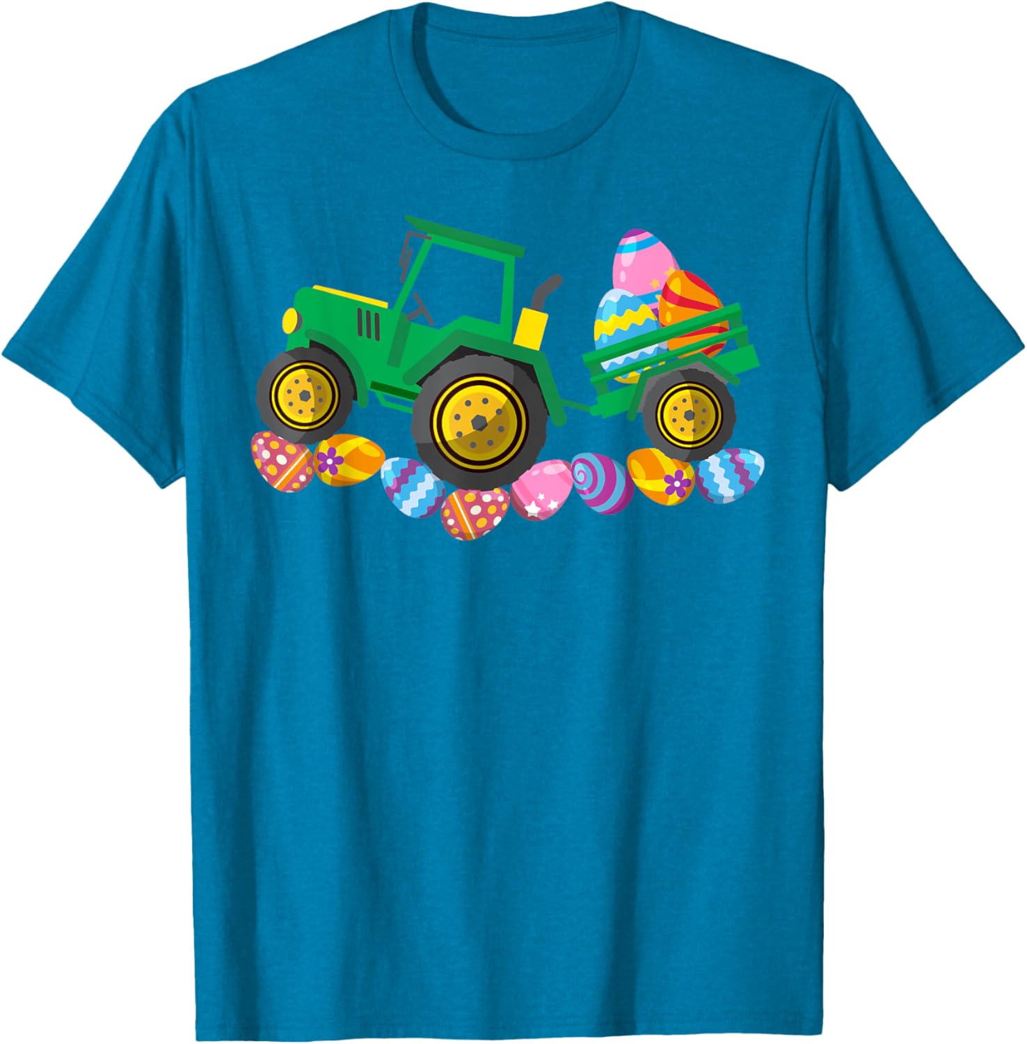 Easter Bunny Toddler T-Shirt for Boys and Girls with Farmer Tractor Eggs - 5